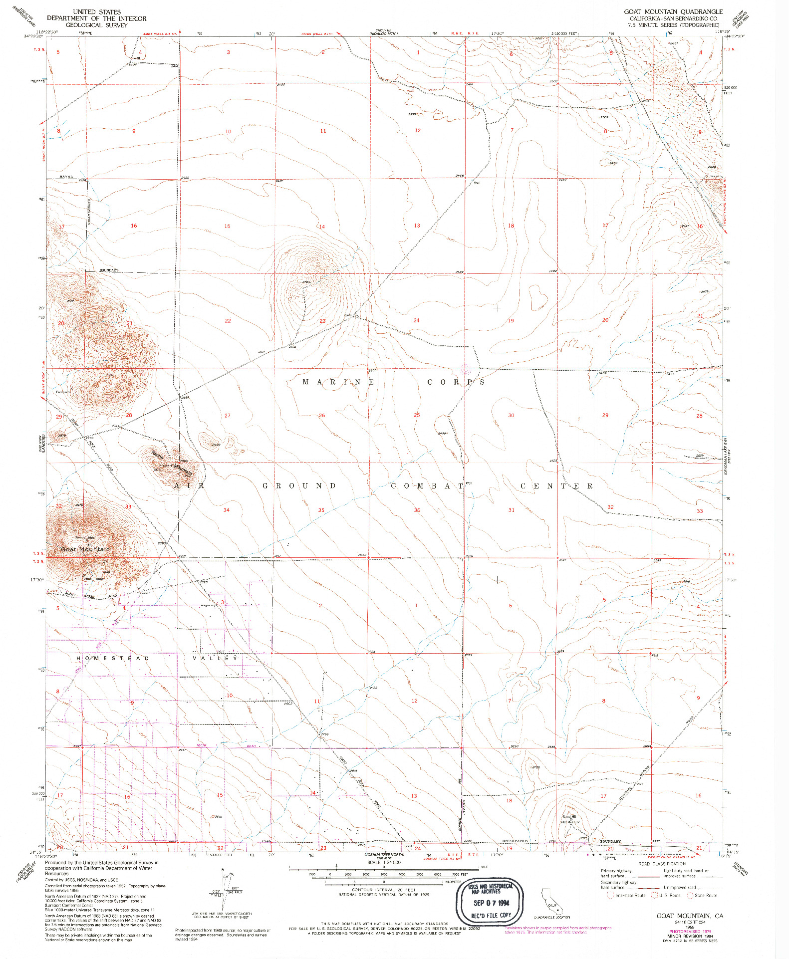USGS 1:24000-SCALE QUADRANGLE FOR GOAT MOUNTAIN, CA 1955