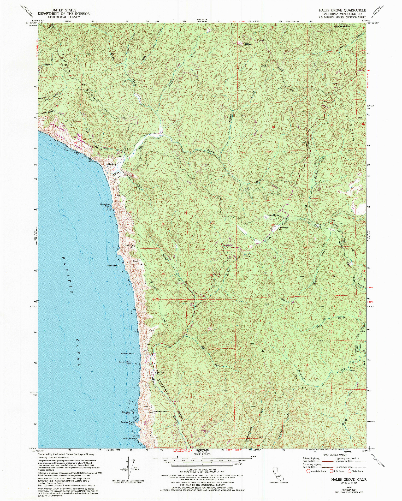 USGS 1:24000-SCALE QUADRANGLE FOR HALES GROVE, CA 1970