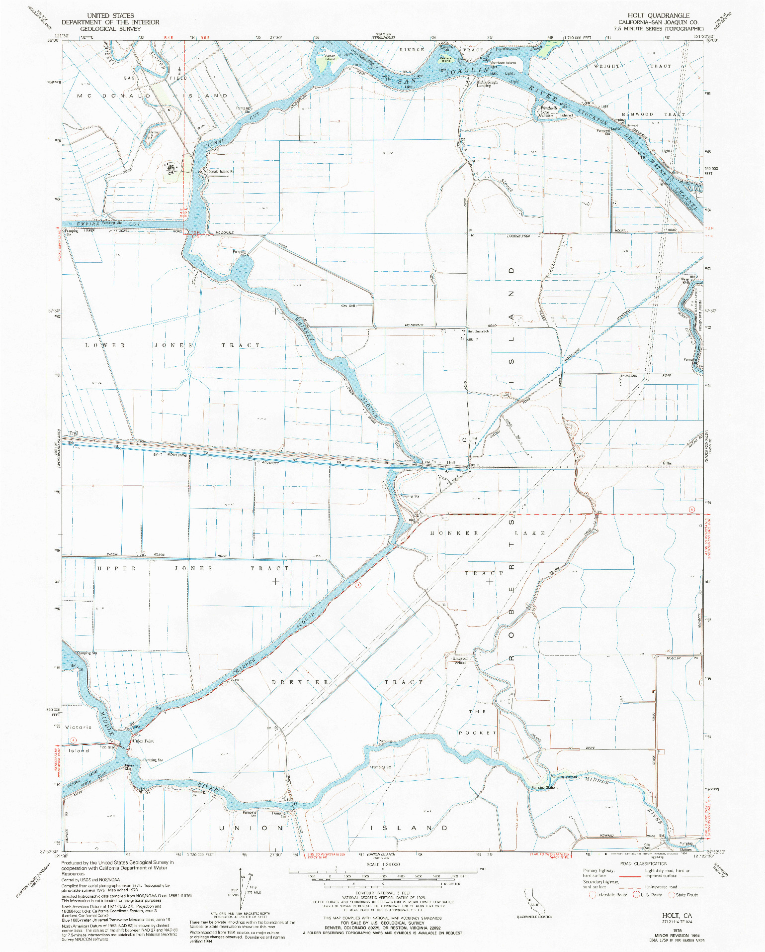 USGS 1:24000-SCALE QUADRANGLE FOR HOLT, CA 1978