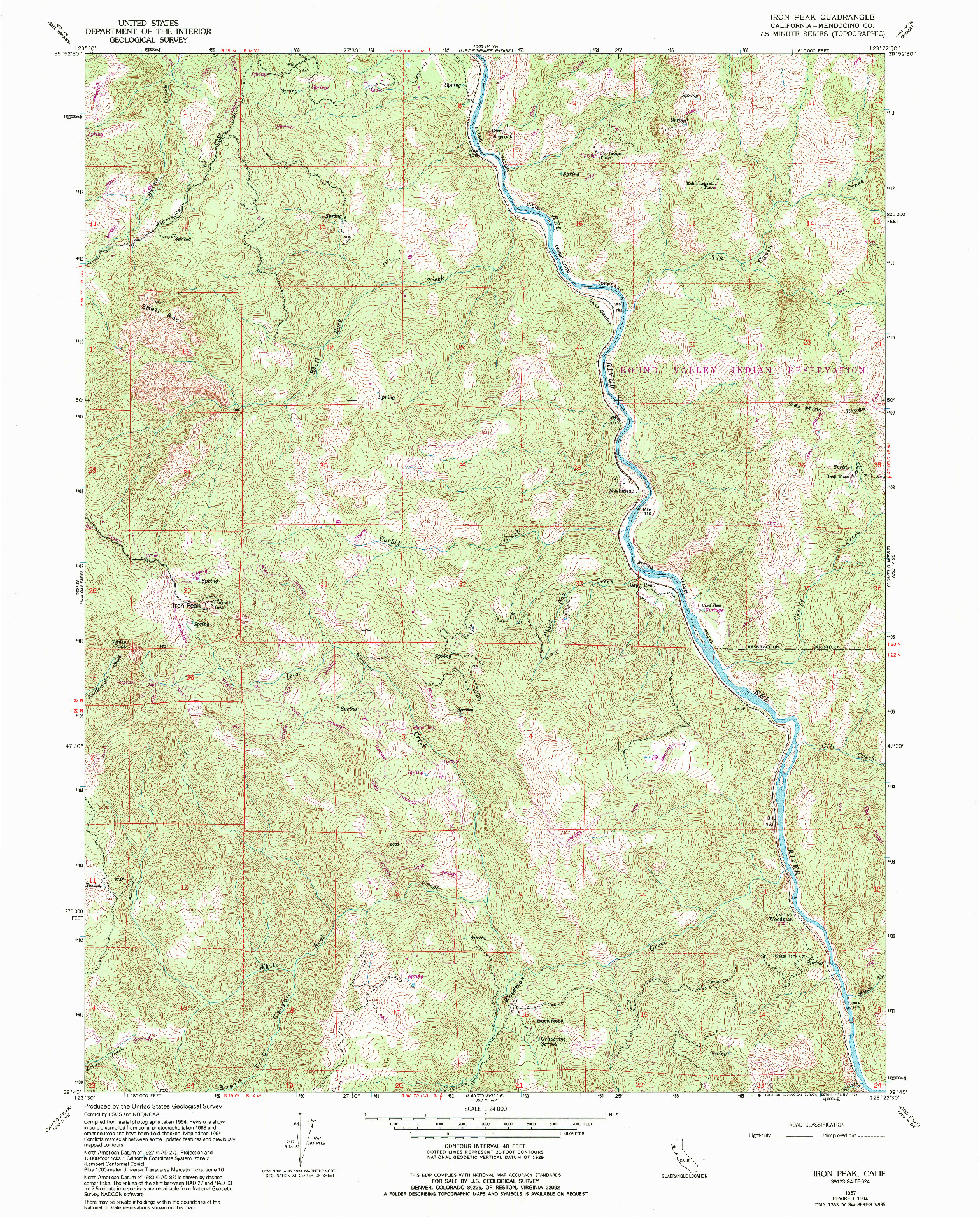 USGS 1:24000-SCALE QUADRANGLE FOR IRON PEAK, CA 1967