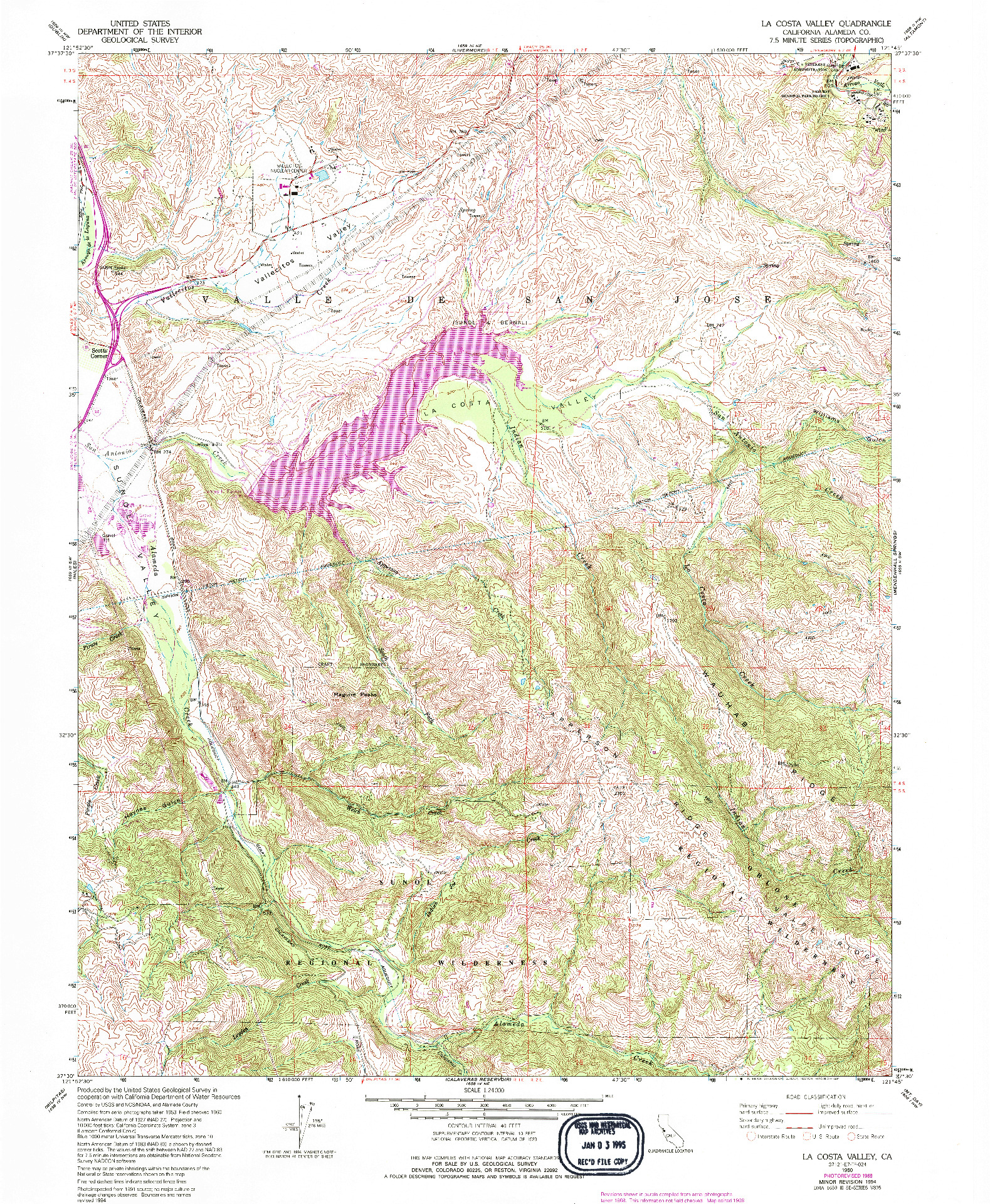 USGS 1:24000-SCALE QUADRANGLE FOR LA COSTA VALLEY, CA 1960