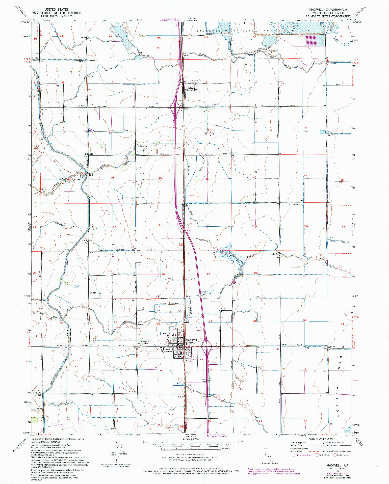 USGS 1:24000-SCALE QUADRANGLE FOR MAXWELL, CA 1952