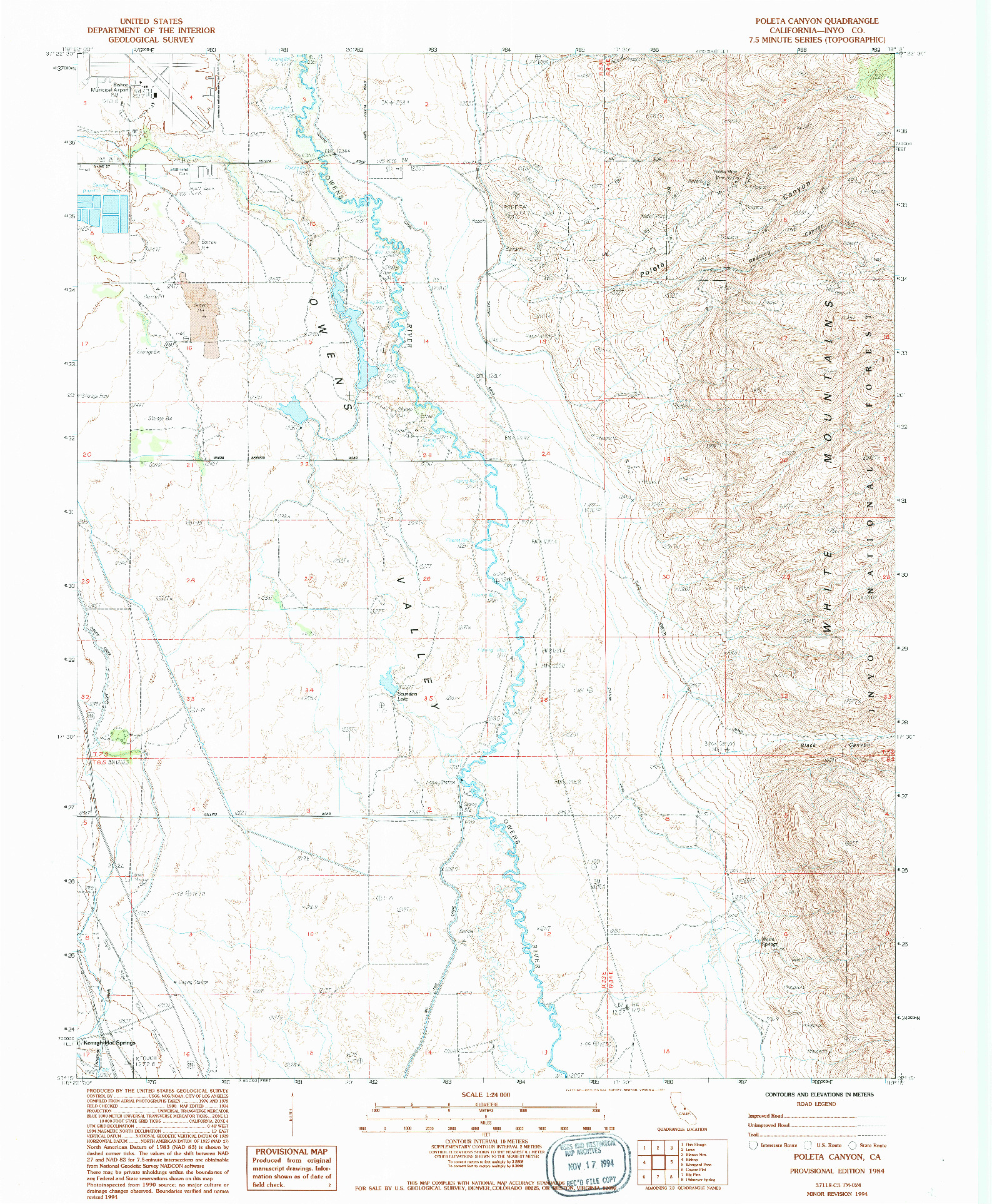 USGS 1:24000-SCALE QUADRANGLE FOR POLETA CANYON, CA 1994