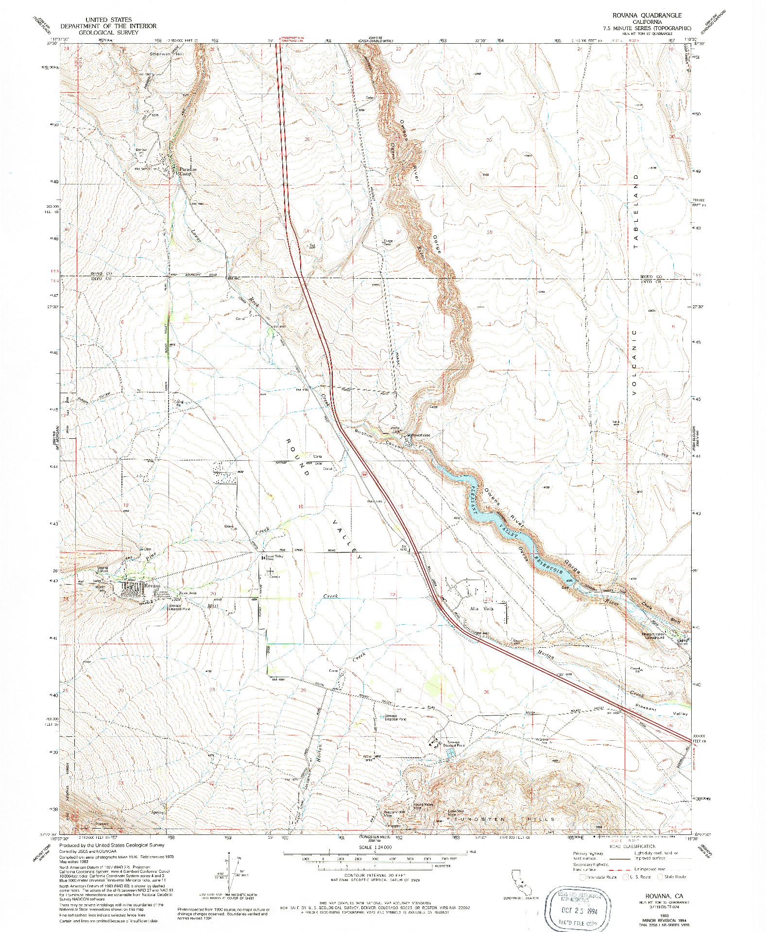 USGS 1:24000-SCALE QUADRANGLE FOR ROVANA, CA 1983