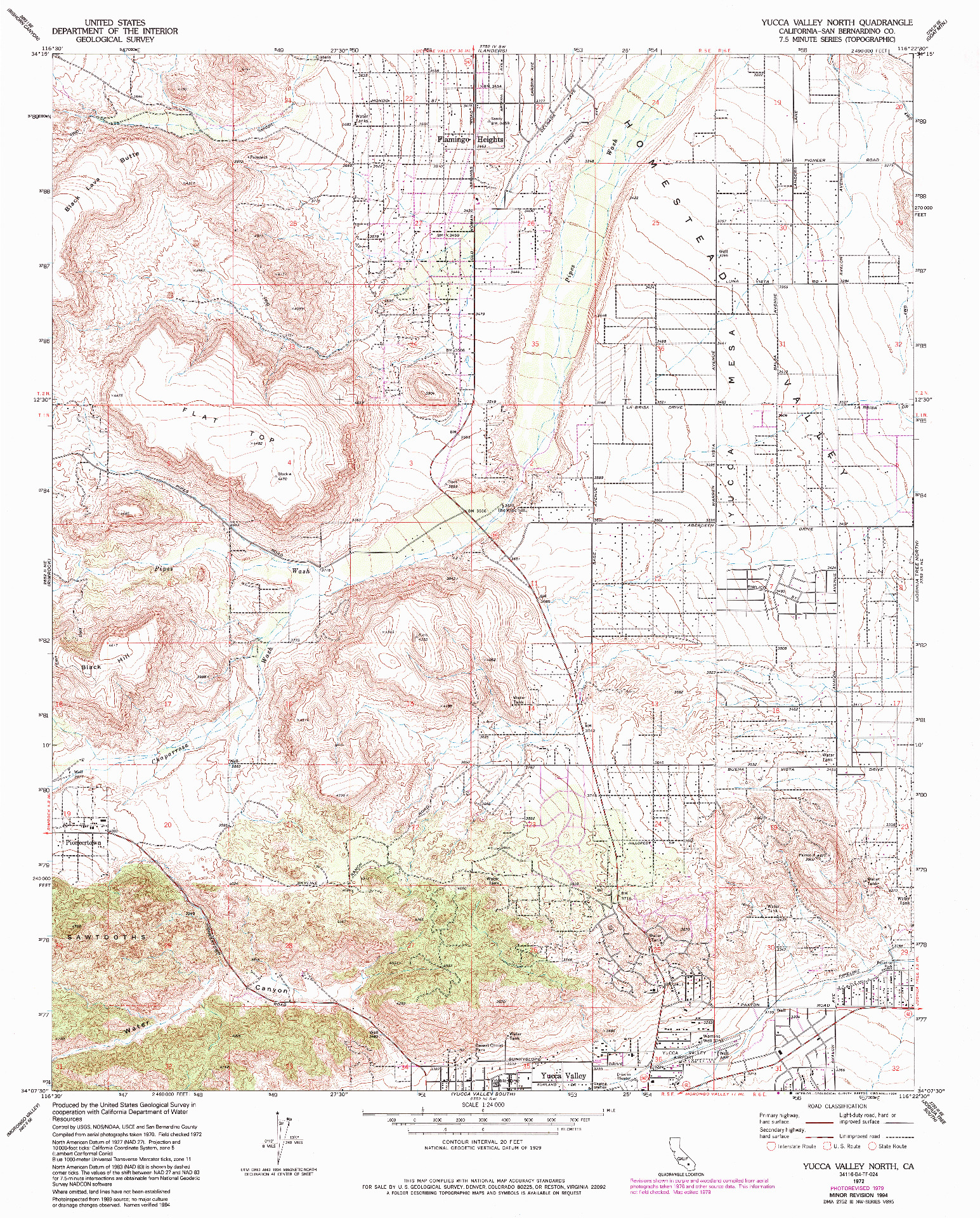 USGS 1:24000-SCALE QUADRANGLE FOR YUCCA VALLEY NORTH, CA 1972