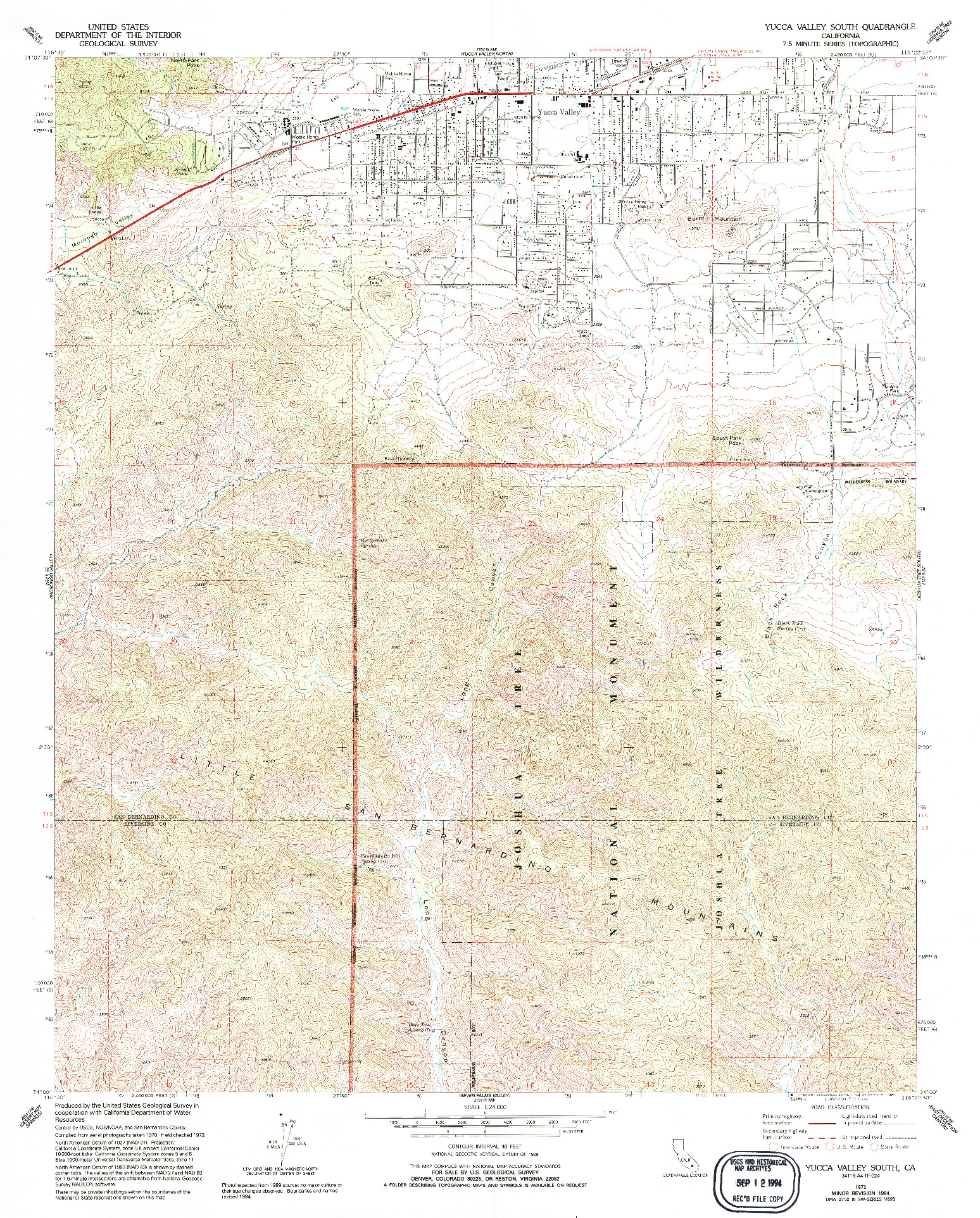 USGS 1:24000-SCALE QUADRANGLE FOR YUCCA VALLEY SOUTH, CA 1972