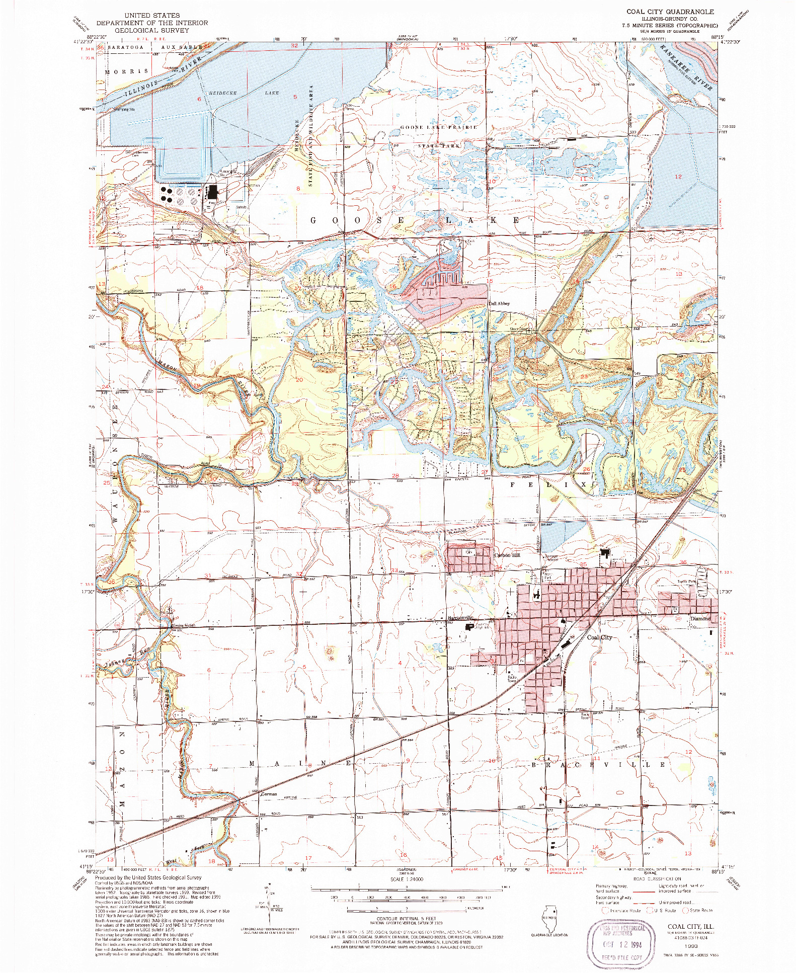 USGS 1:24000-SCALE QUADRANGLE FOR COAL CITY, IL 1993