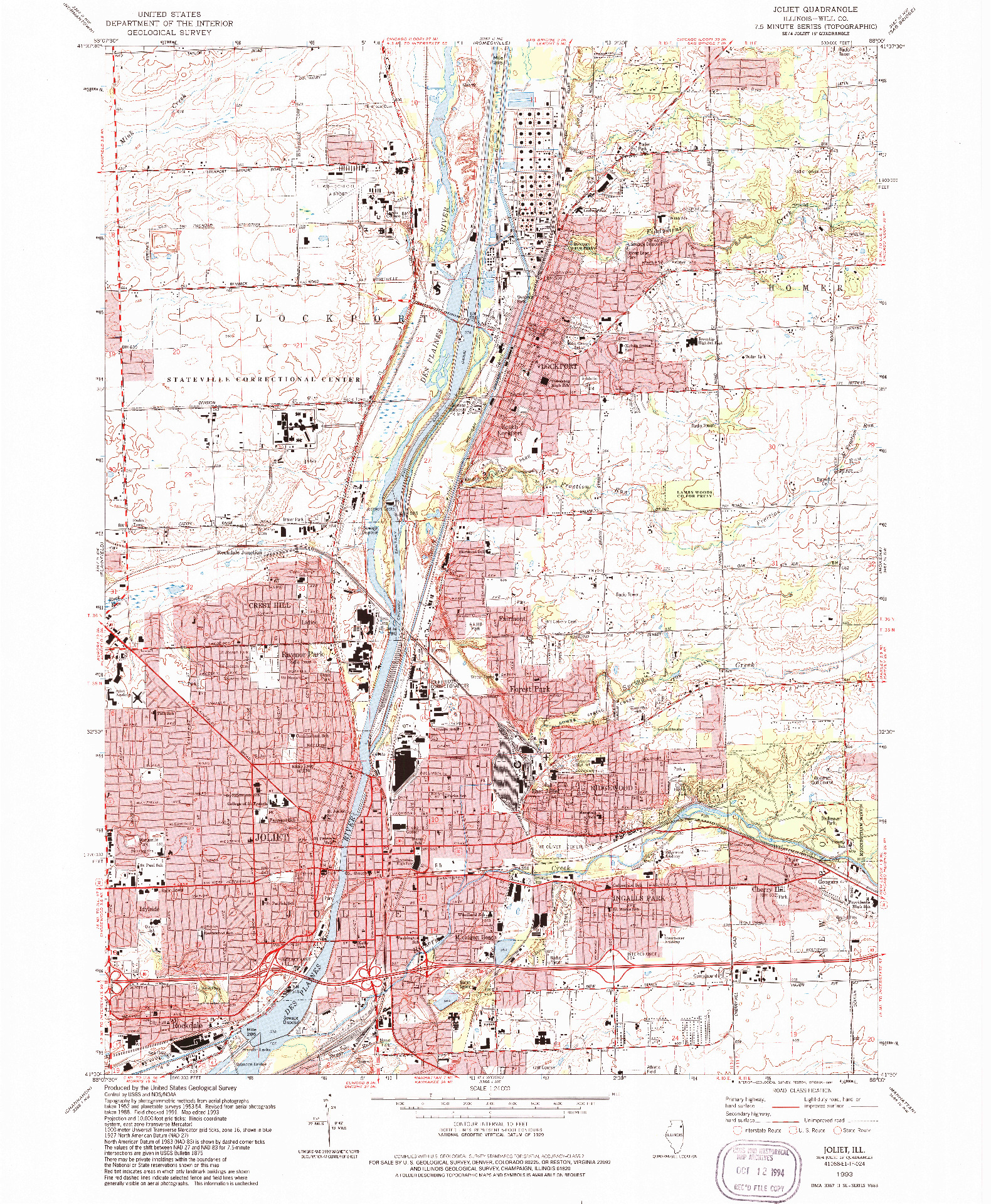 USGS 1:24000-SCALE QUADRANGLE FOR JOLIET, IL 1993