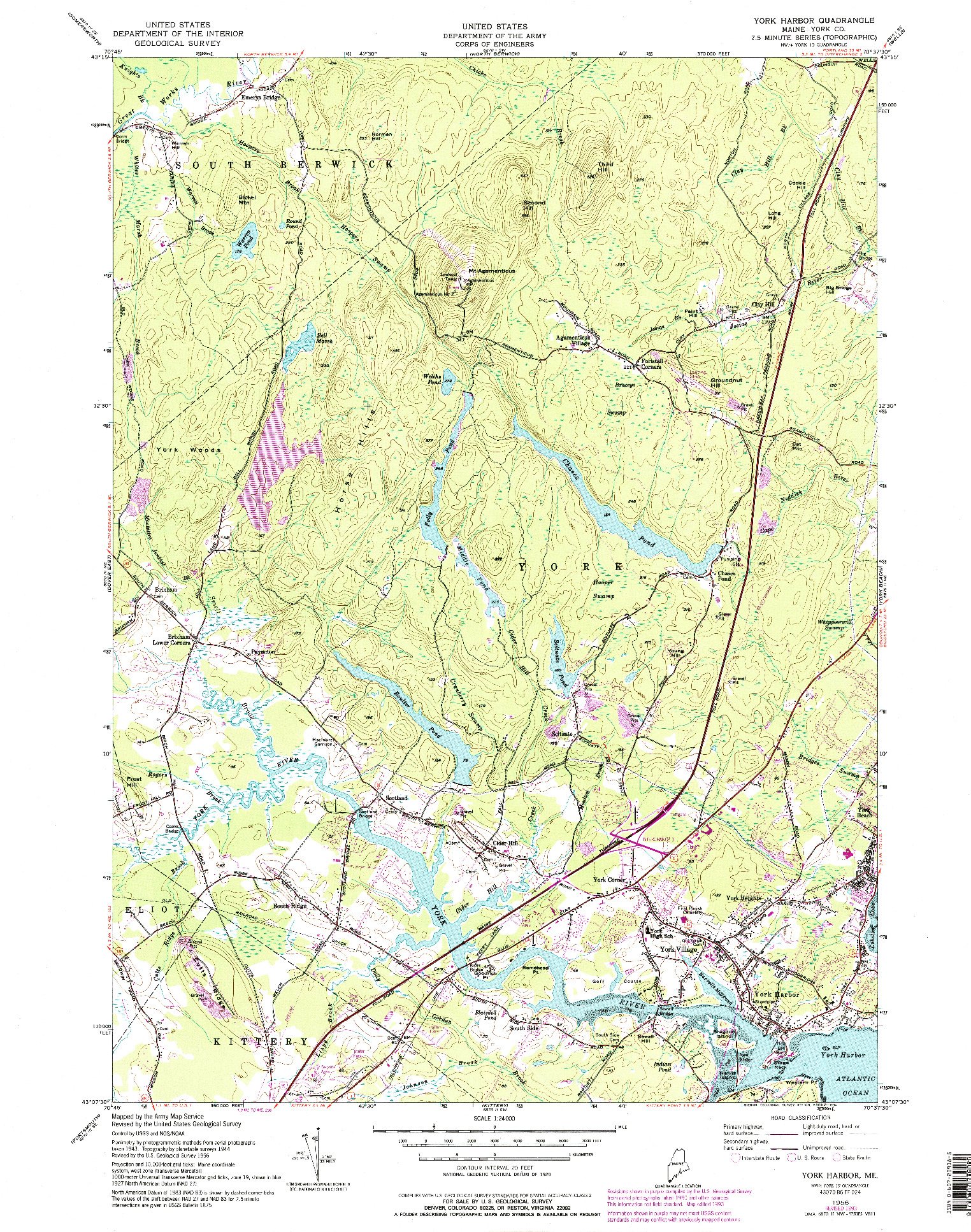 USGS 1:24000-SCALE QUADRANGLE FOR YORK HARBOR, ME 1956