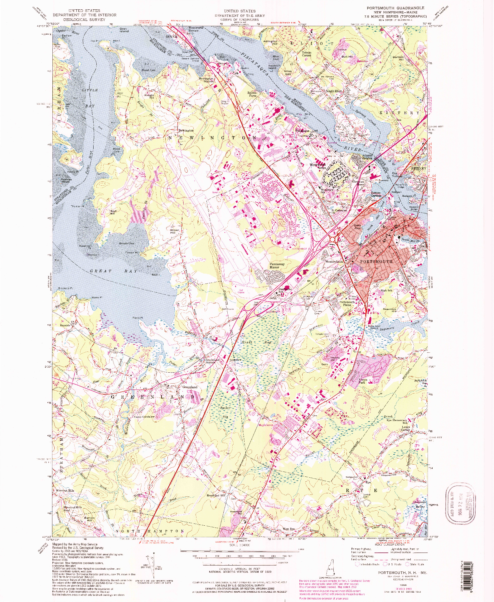 USGS 1:24000-SCALE QUADRANGLE FOR PORTSMOUTH, NH 1956