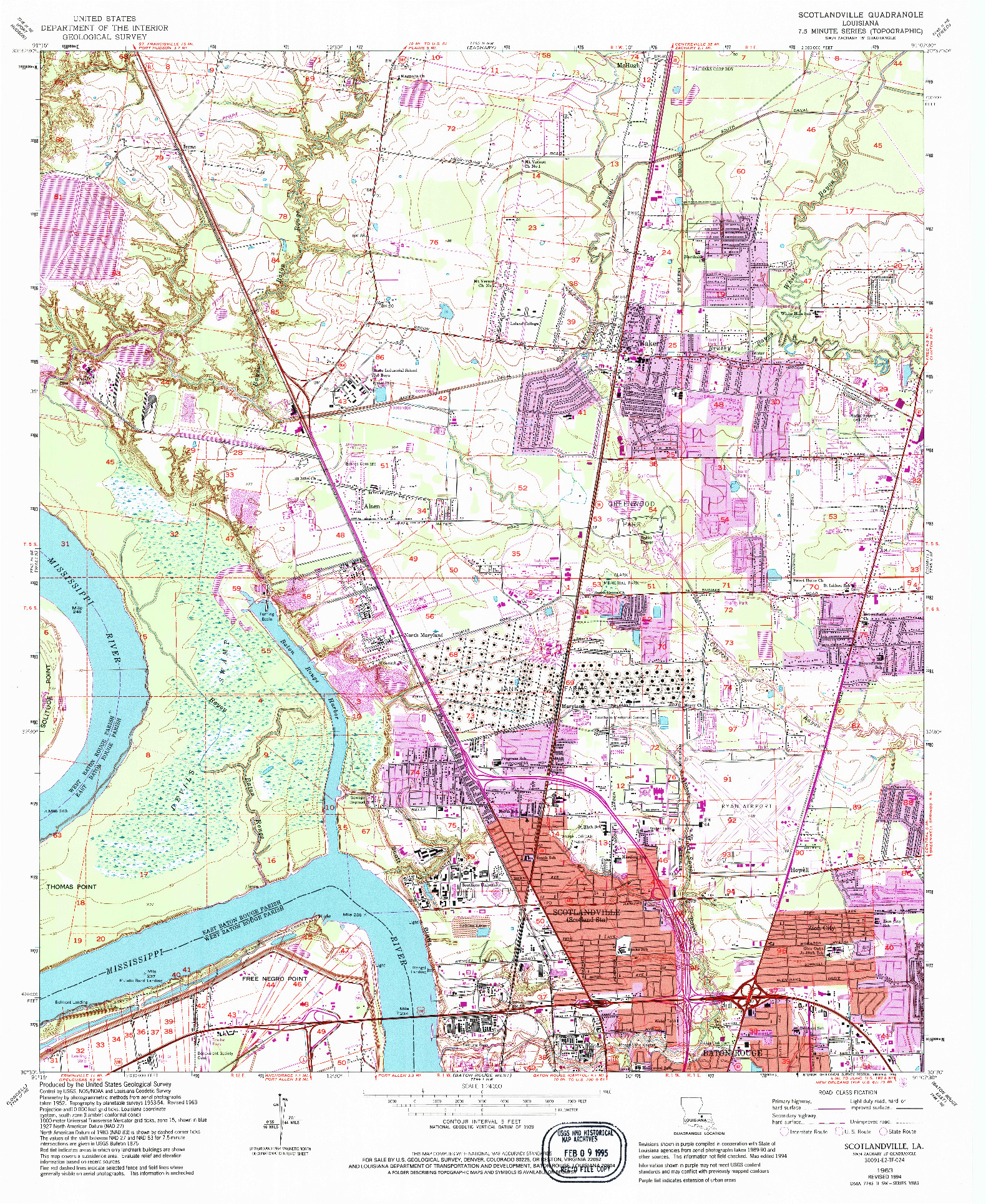 USGS 1:24000-SCALE QUADRANGLE FOR SCOTLANDVILLE, LA 1963