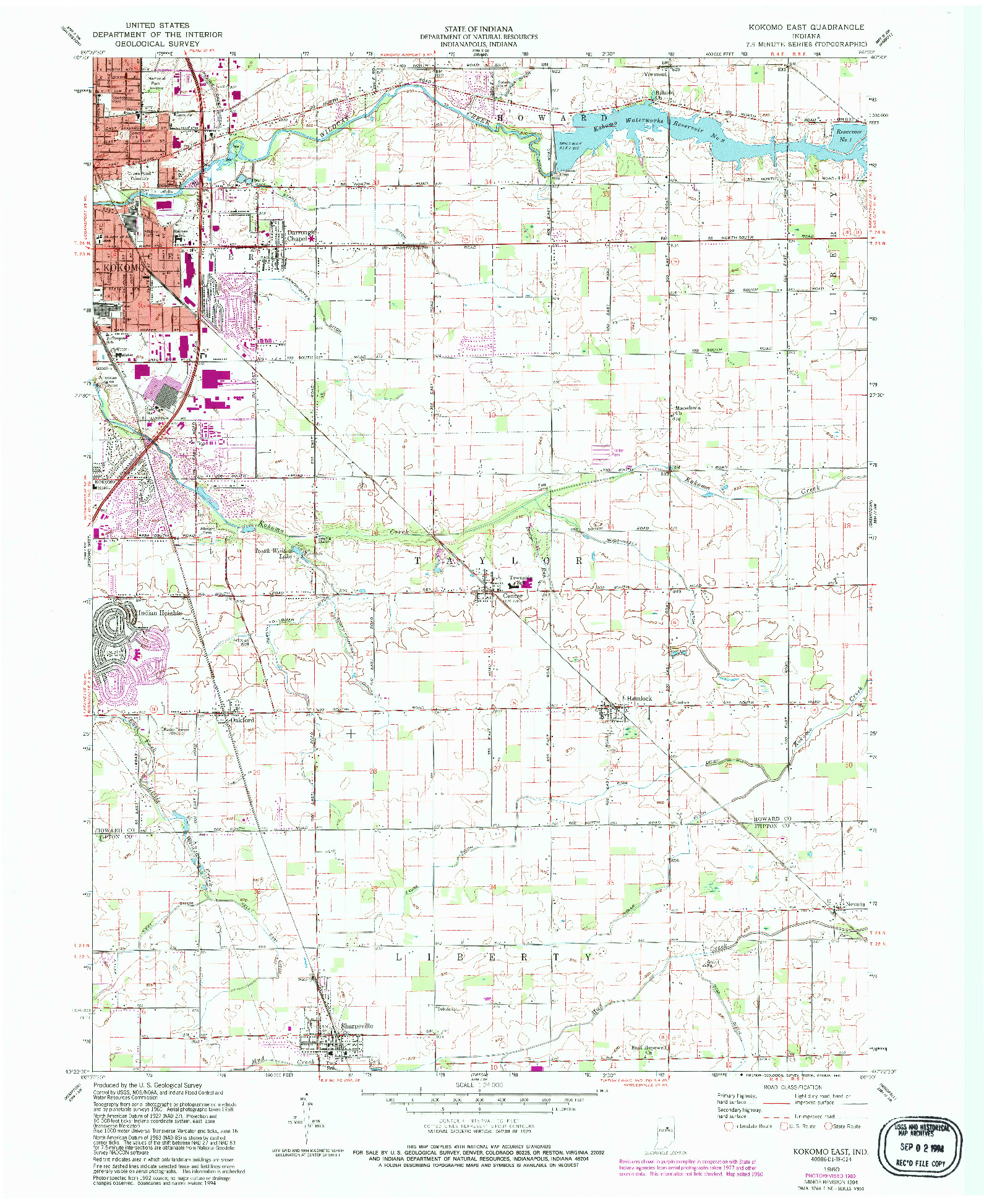 USGS 1:24000-SCALE QUADRANGLE FOR KOKOMO EAST, IN 1960