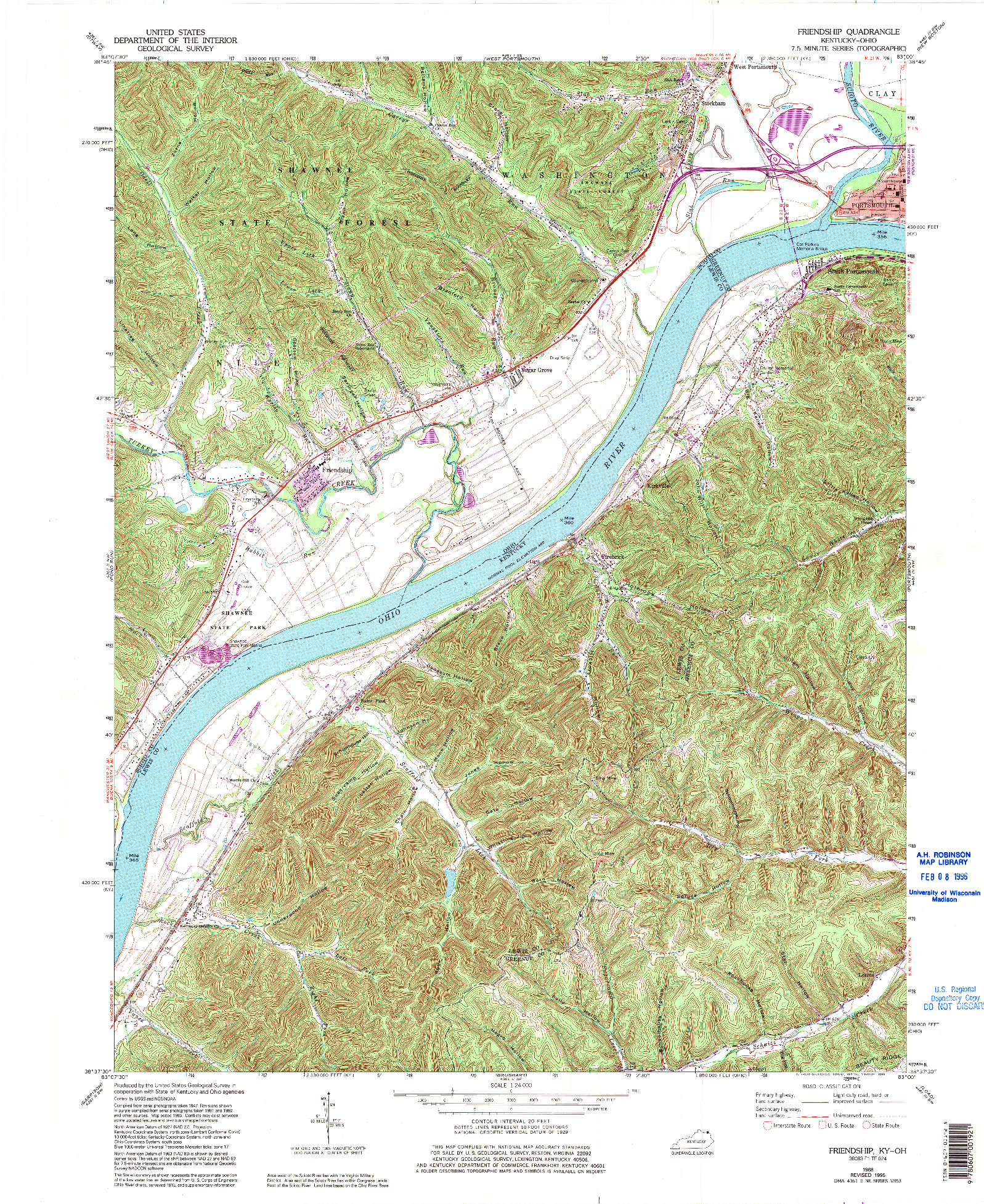 USGS 1:24000-SCALE QUADRANGLE FOR FRIENDSHIP, KY 1968