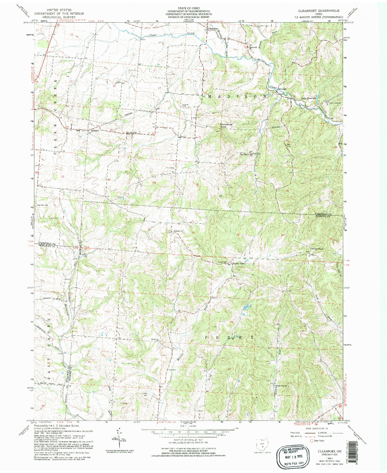 USGS 1:24000-SCALE QUADRANGLE FOR CLEARPORT, OH 1961