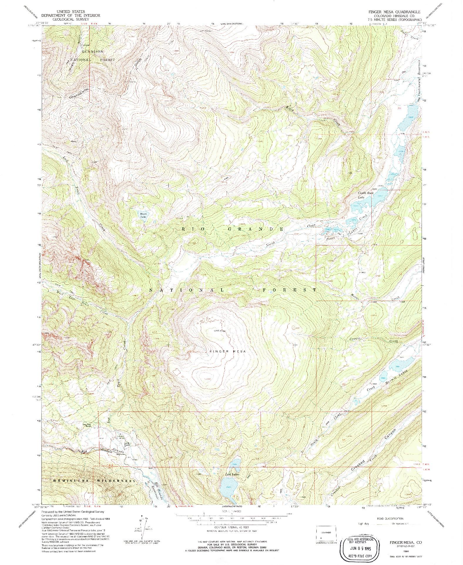 USGS 1:24000-SCALE QUADRANGLE FOR FINGER MESA, CO 1964