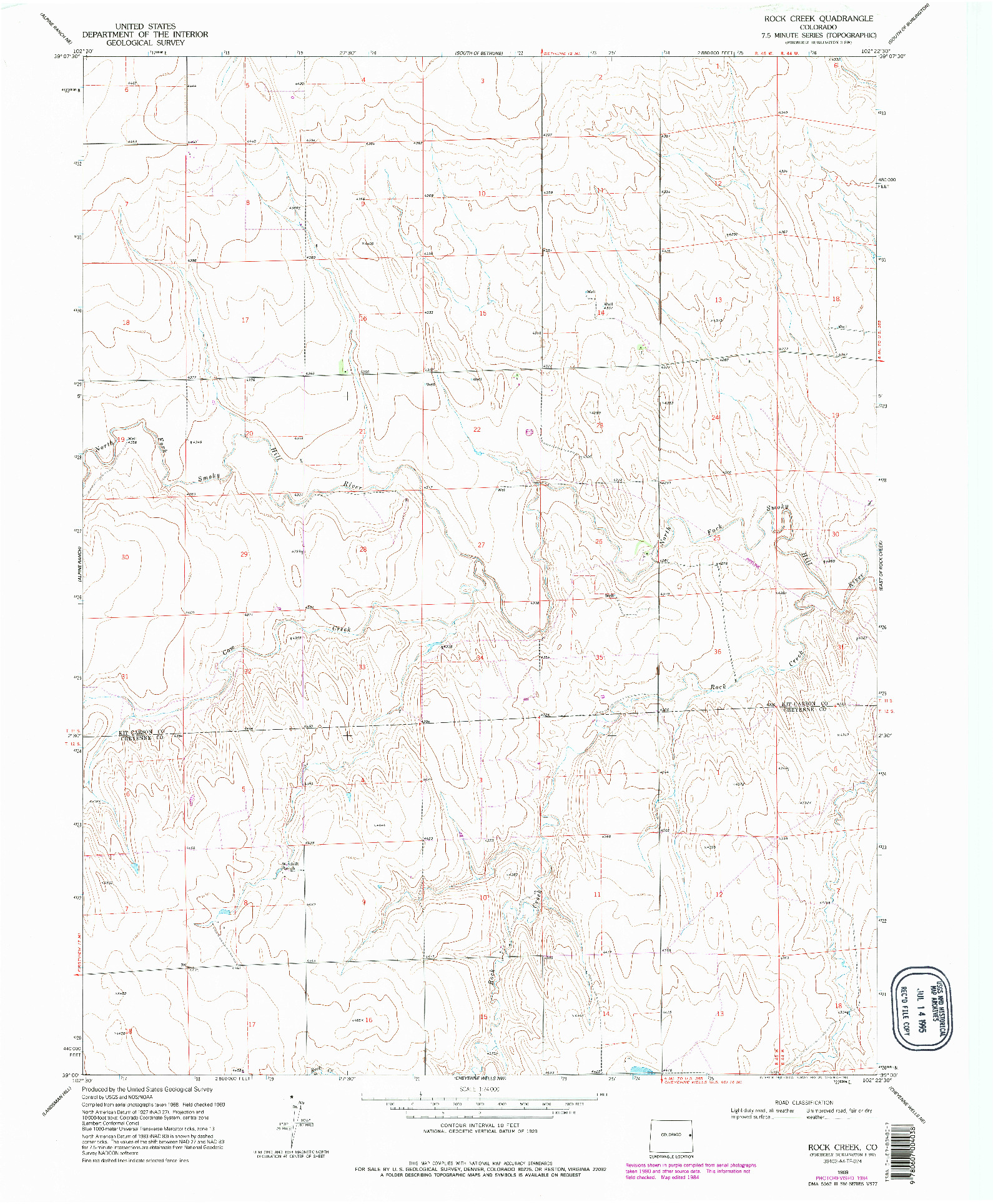 USGS 1:24000-SCALE QUADRANGLE FOR ROCK CREEK, CO 1969