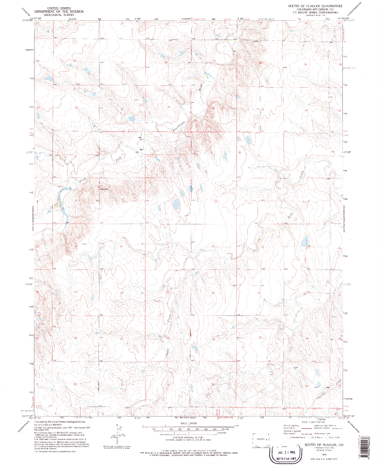USGS 1:24000-SCALE QUADRANGLE FOR SOUTH OF FLAGLER, CO 1979