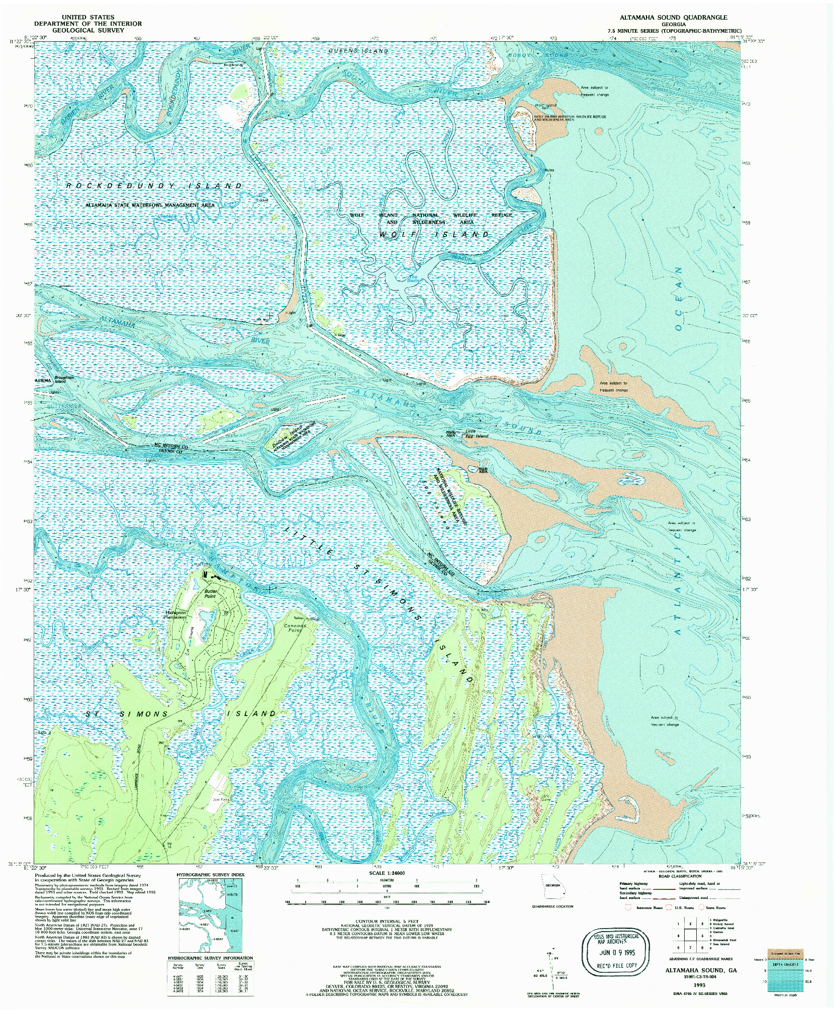 USGS 1:24000-SCALE QUADRANGLE FOR ALTAMAHA SOUND, GA 1993