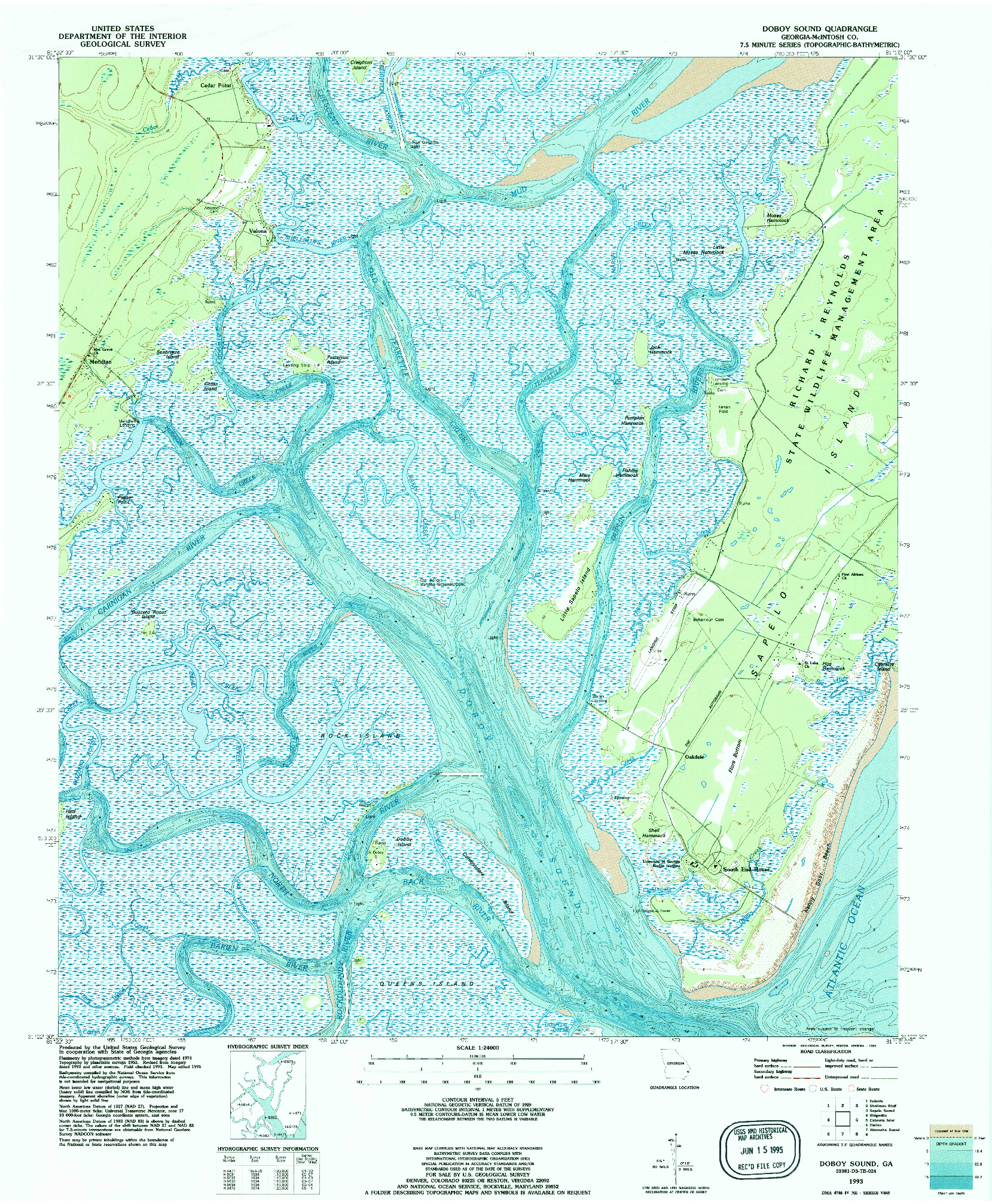 USGS 1:24000-SCALE QUADRANGLE FOR DOBOY SOUND, GA 1993