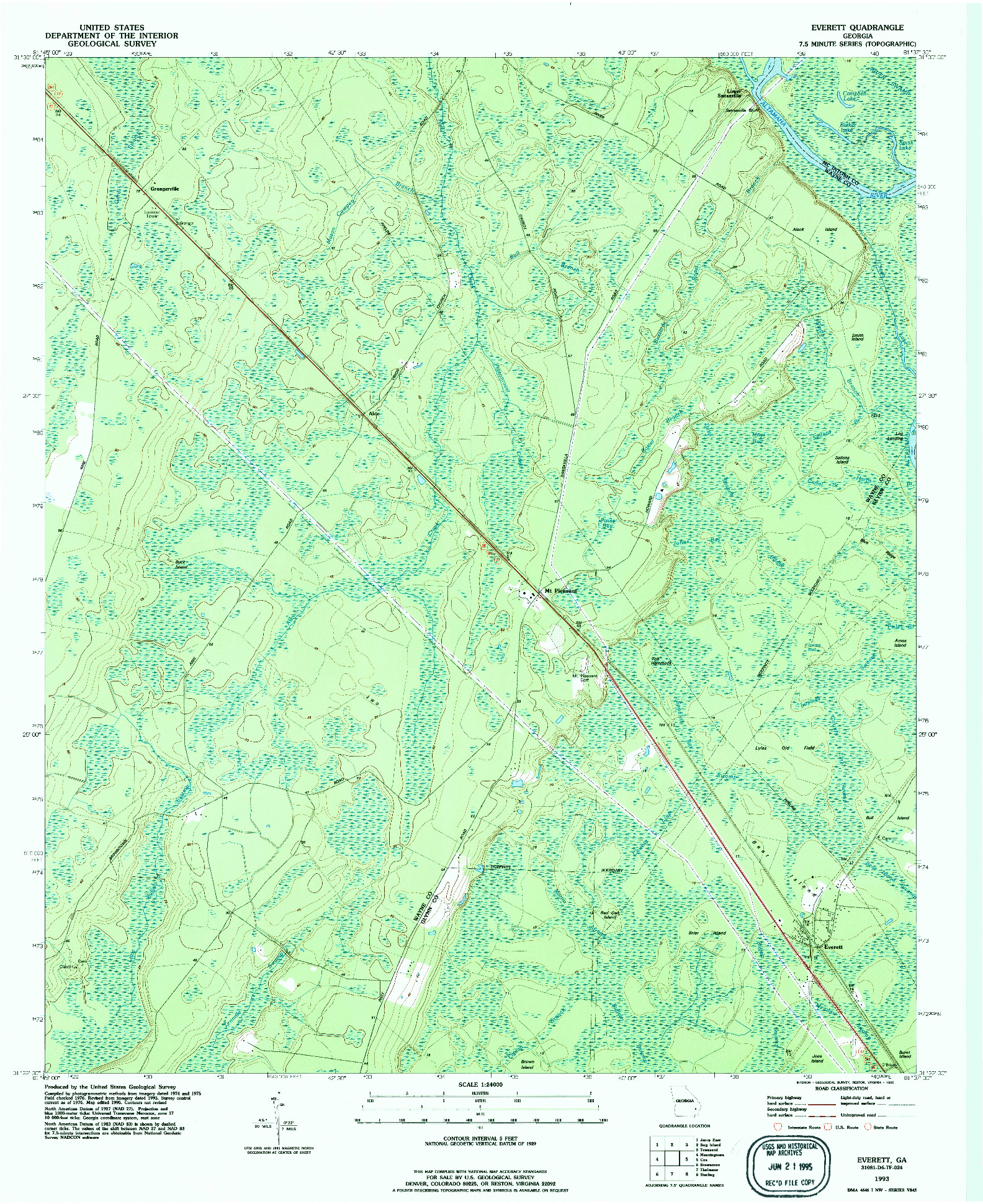 USGS 1:24000-SCALE QUADRANGLE FOR EVERETT, GA 1993
