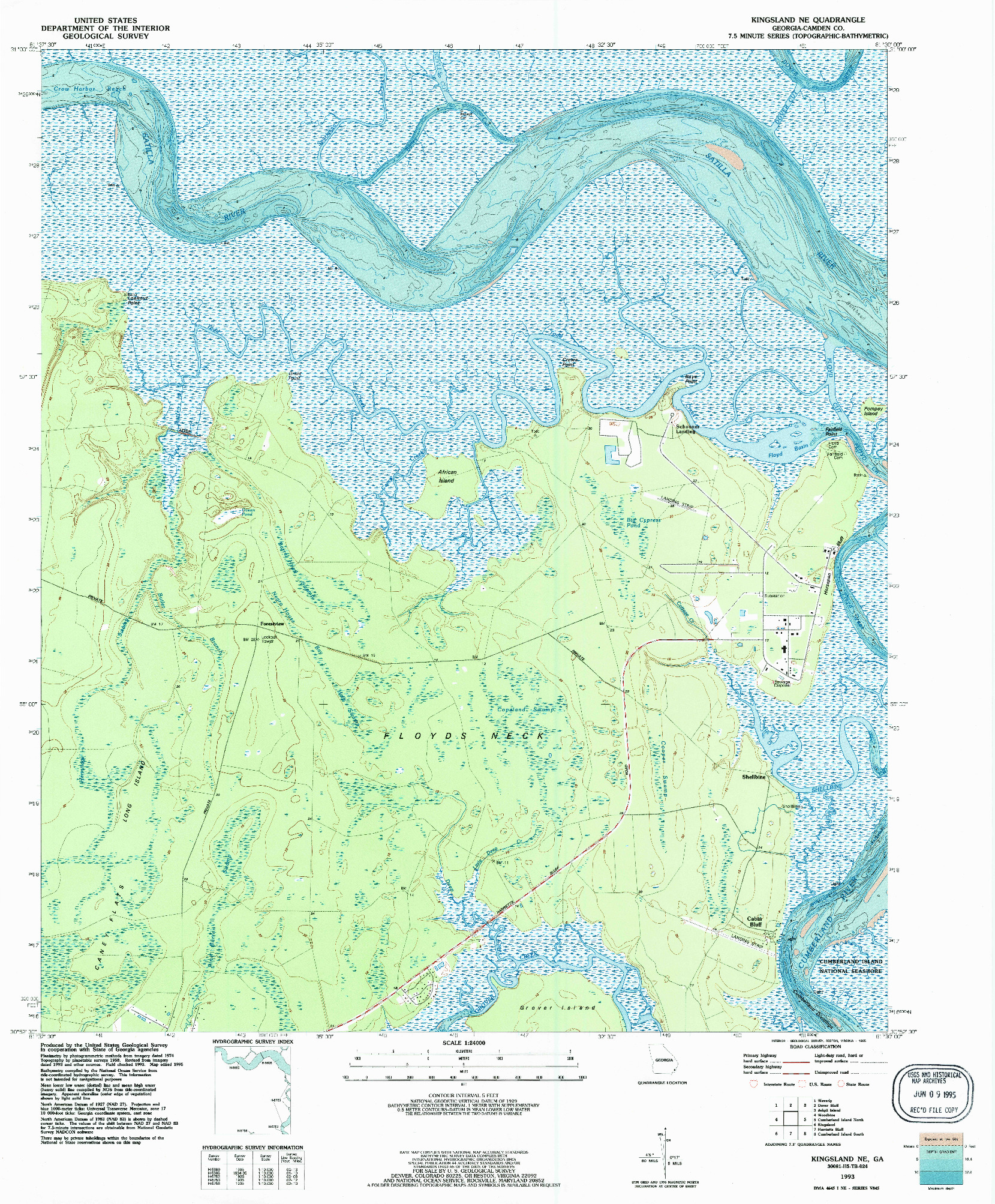 USGS 1:24000-SCALE QUADRANGLE FOR KINGSLAND NE, GA 1993