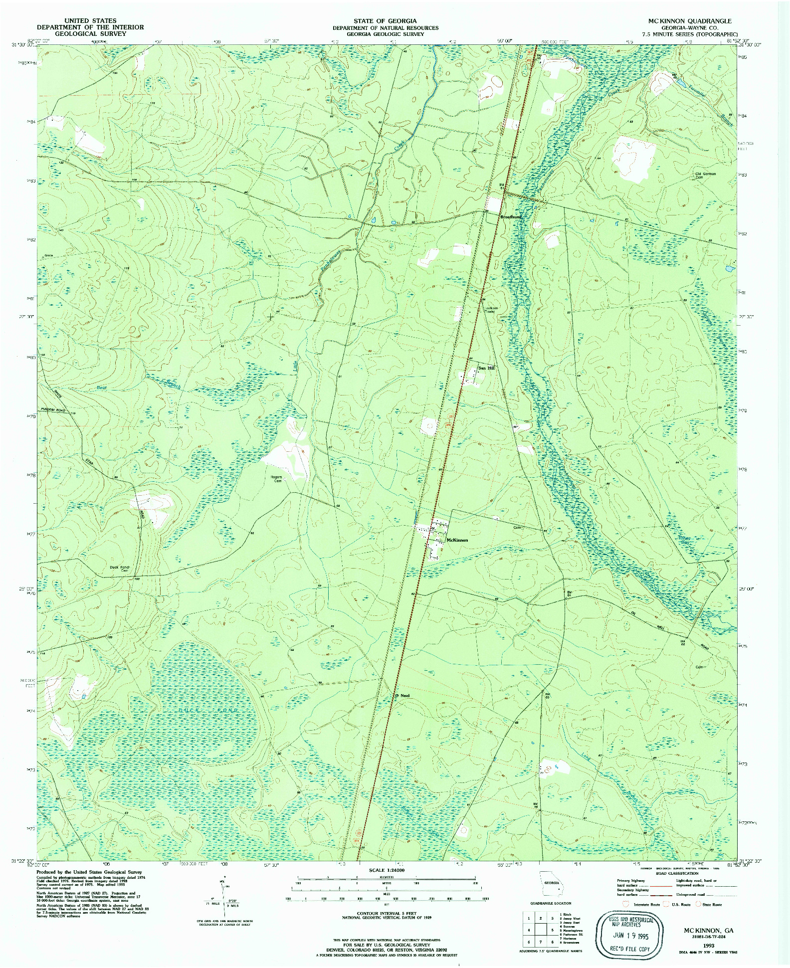 USGS 1:24000-SCALE QUADRANGLE FOR MC KINNON, GA 1993