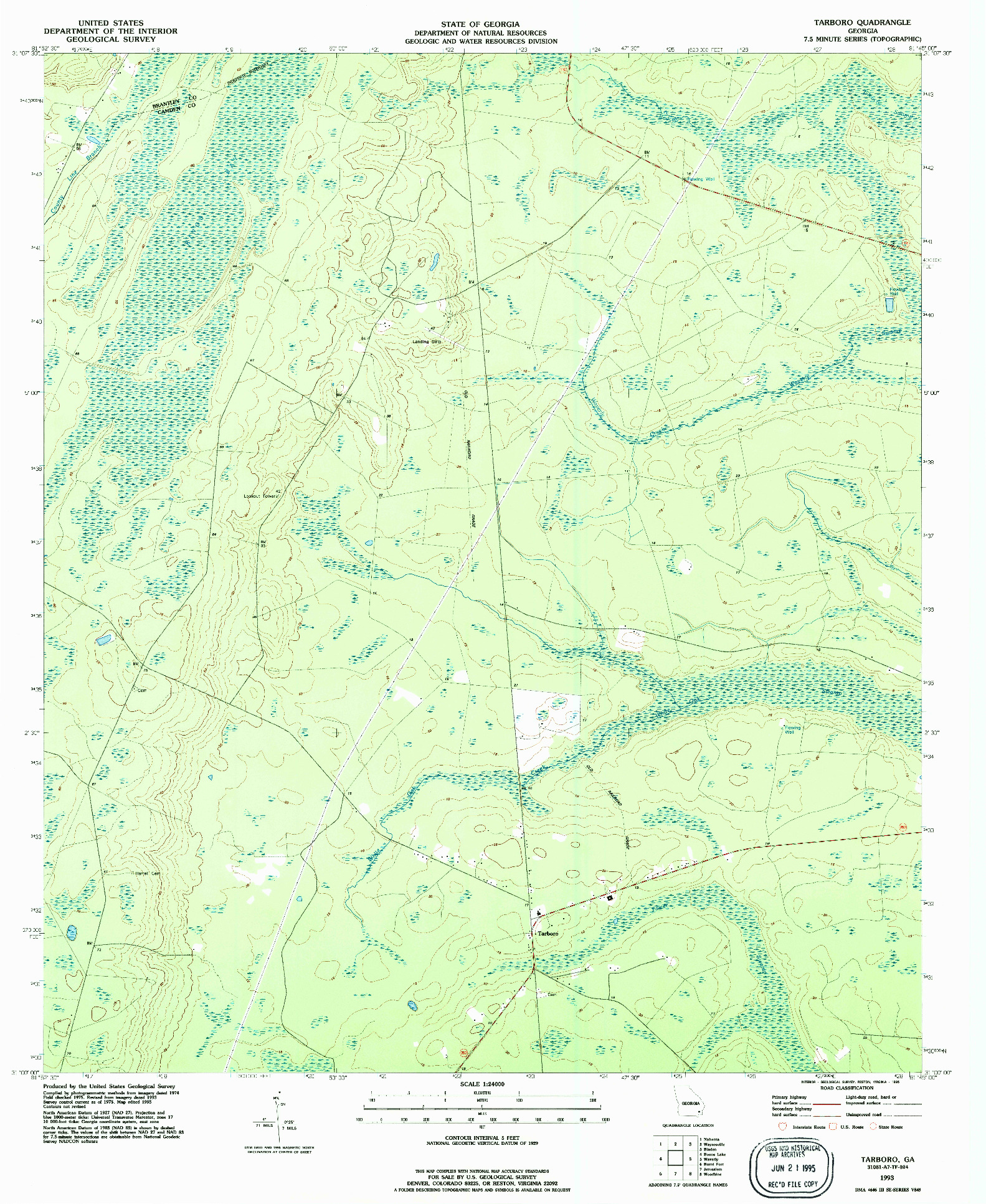USGS 1:24000-SCALE QUADRANGLE FOR TARBORO, GA 1993