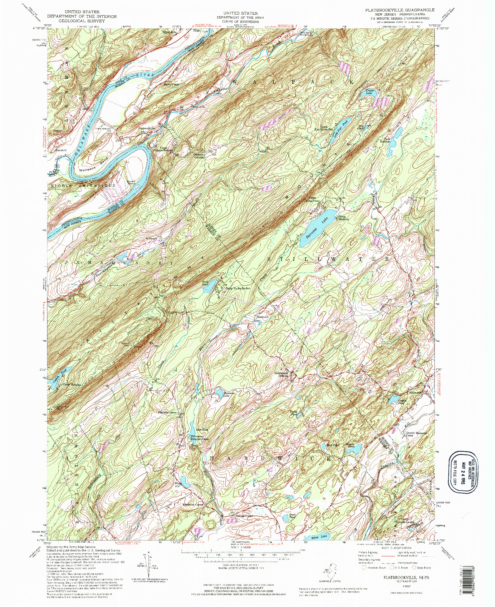 USGS 1:24000-SCALE QUADRANGLE FOR FLATBROOKVILLE, NJ 1992