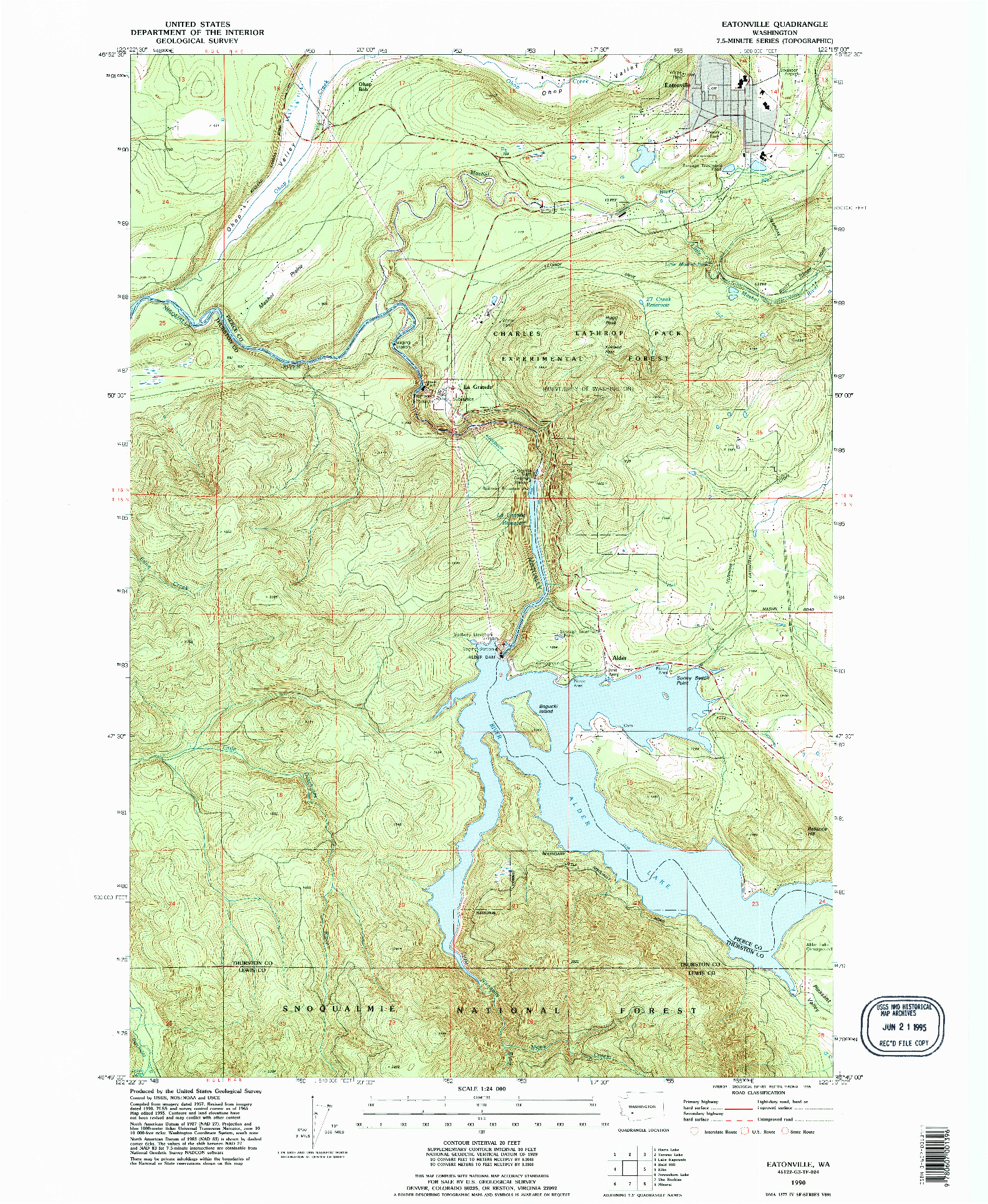 USGS 1:24000-SCALE QUADRANGLE FOR EATONVILLE, WA 1990
