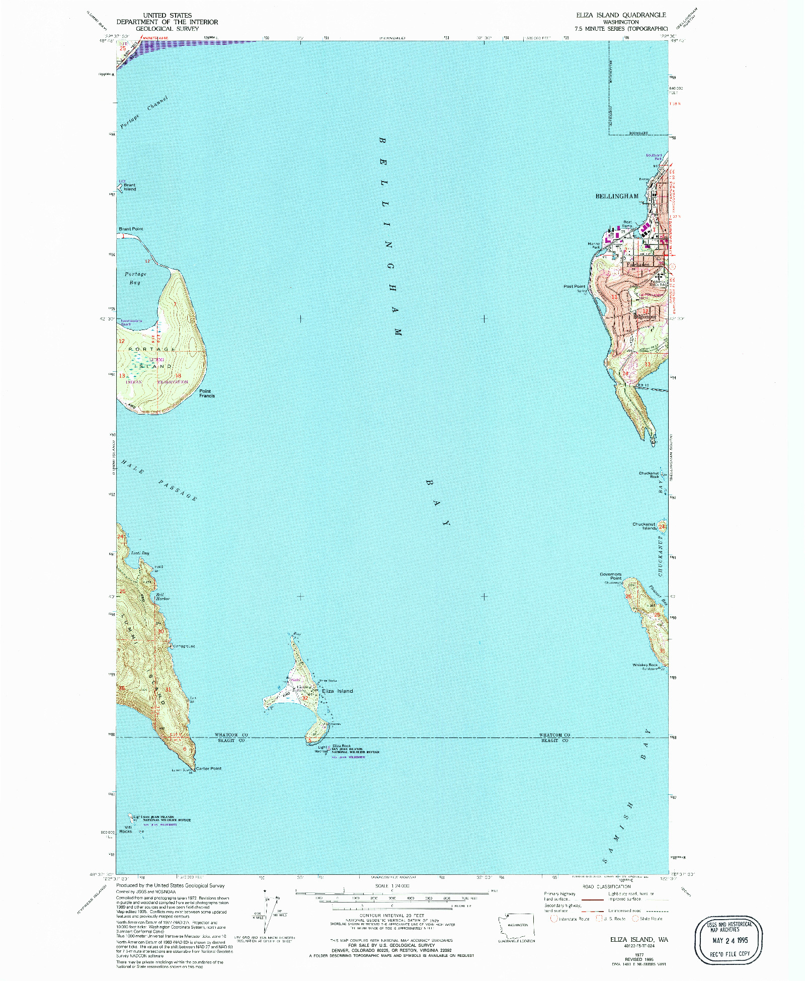 USGS 1:24000-SCALE QUADRANGLE FOR ELIZA ISLAND, WA 1977