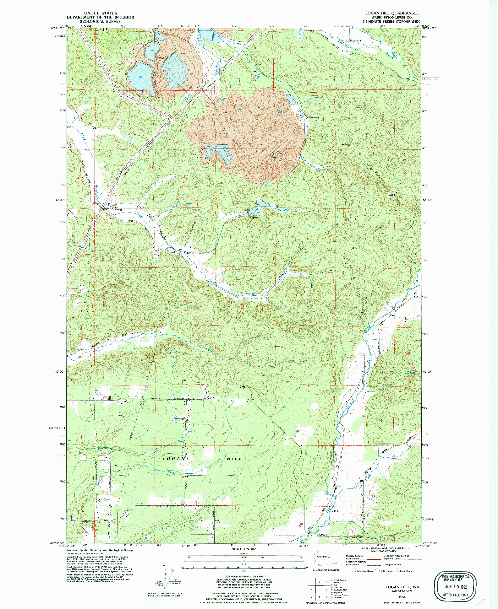 USGS 1:24000-SCALE QUADRANGLE FOR LOGAN HILL, WA 1990