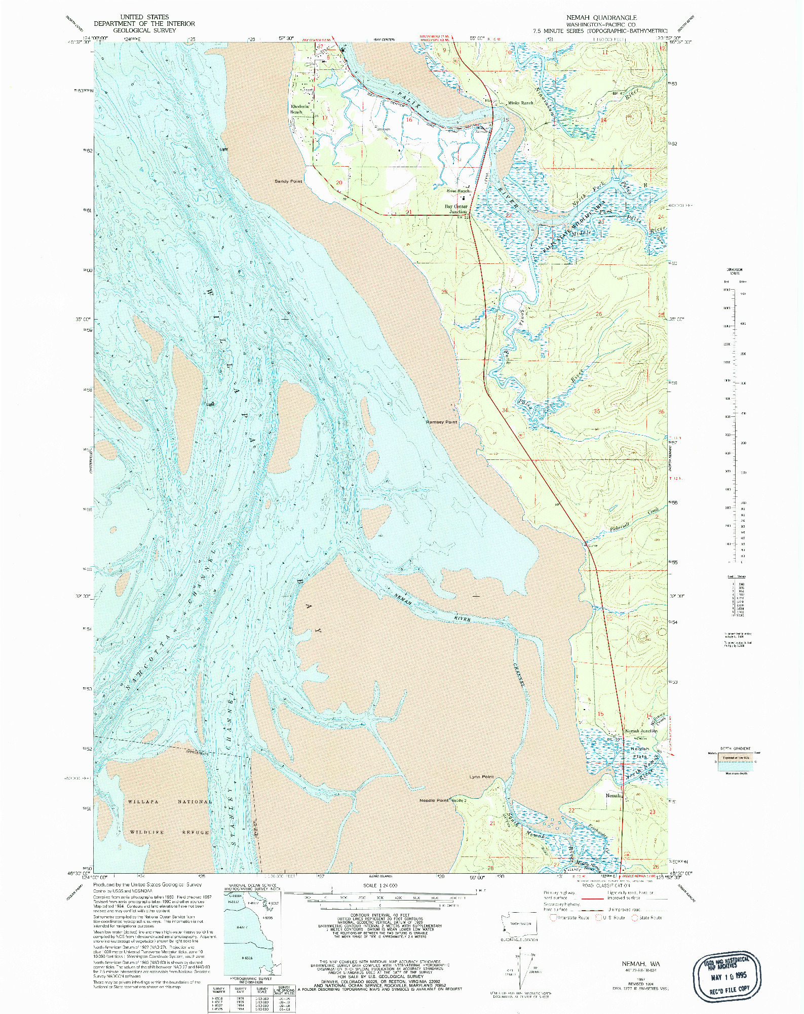 USGS 1:24000-SCALE QUADRANGLE FOR NEMAH, WA 1957