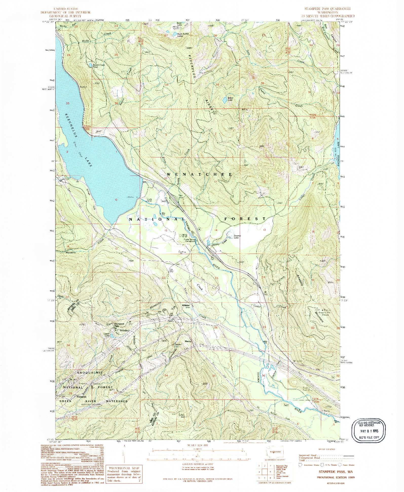 USGS 1:24000-SCALE QUADRANGLE FOR STAMPEDE PASS, WA 1989