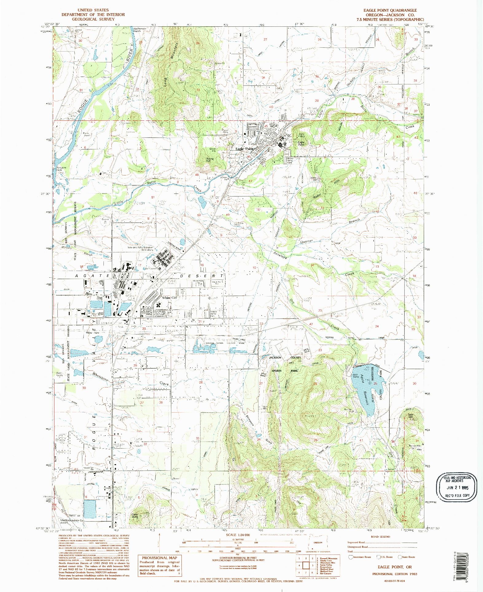 USGS 1:24000-SCALE QUADRANGLE FOR EAGLE POINT, OR 1983