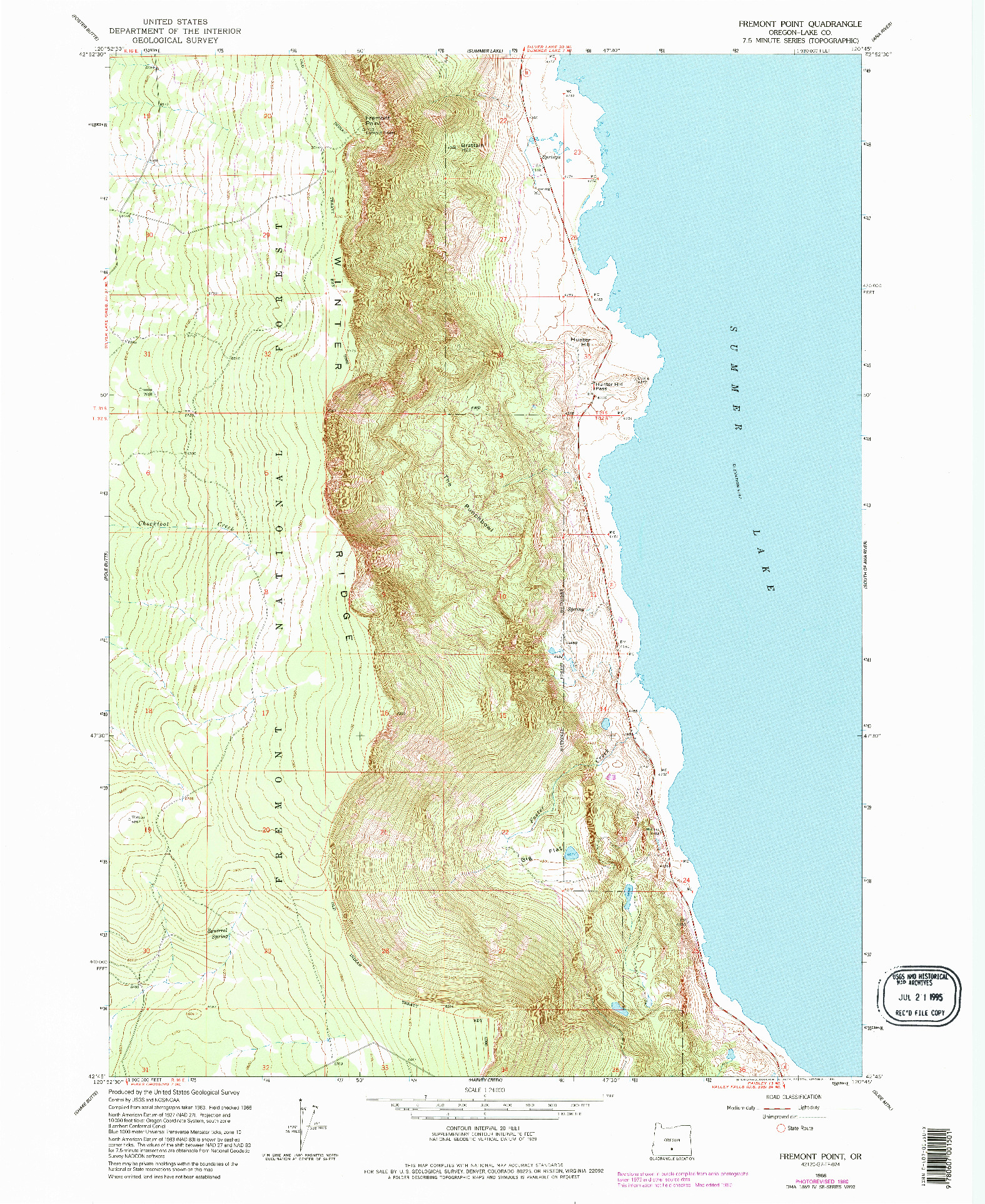 USGS 1:24000-SCALE QUADRANGLE FOR FREMONT POINT, OR 1966