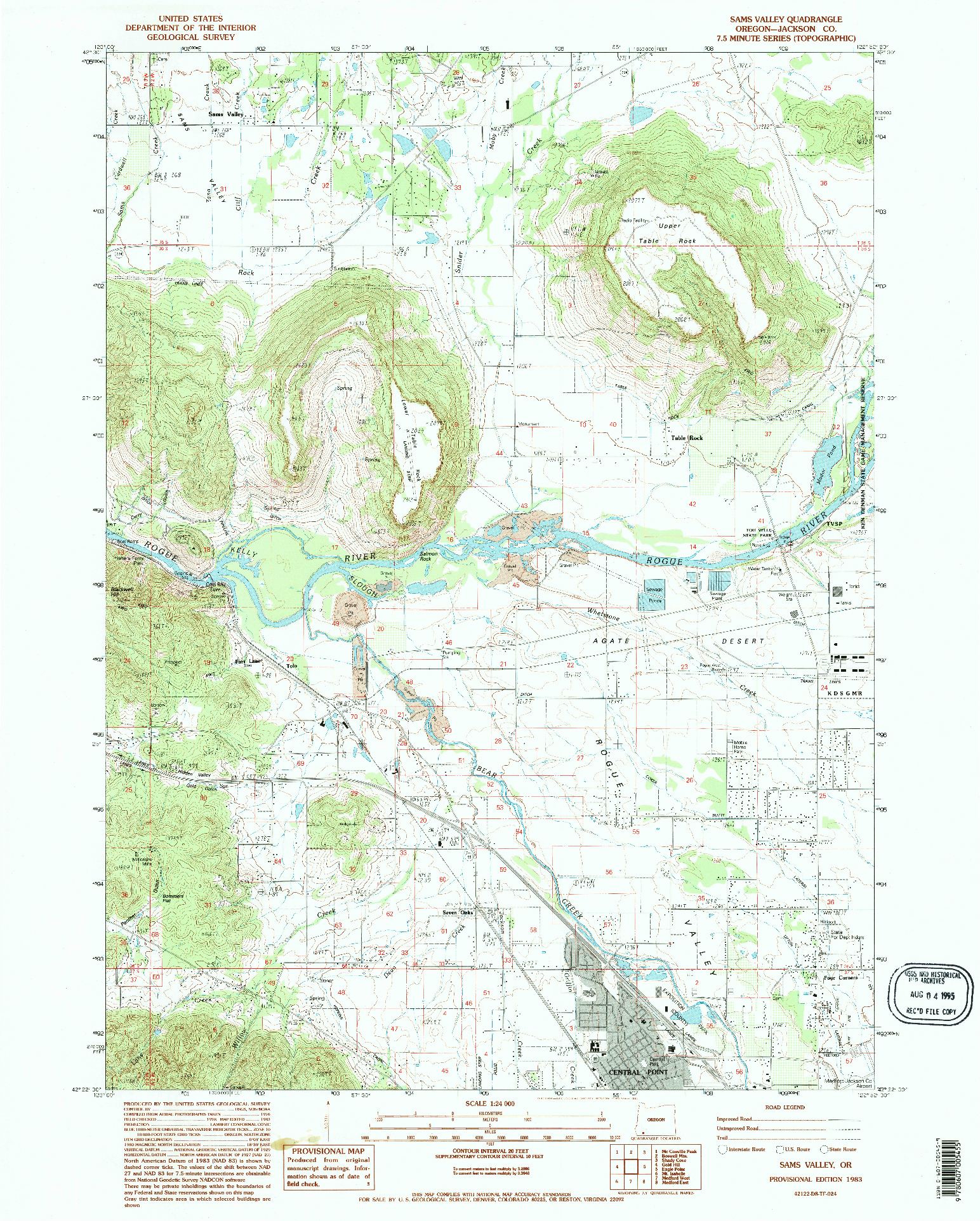 USGS 1:24000-SCALE QUADRANGLE FOR SAMS VALLEY, OR 1983