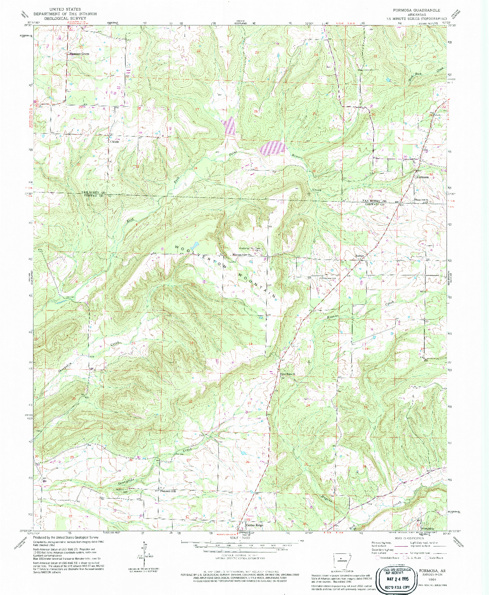 USGS 1:24000-SCALE QUADRANGLE FOR FORMOSA, AR 1991