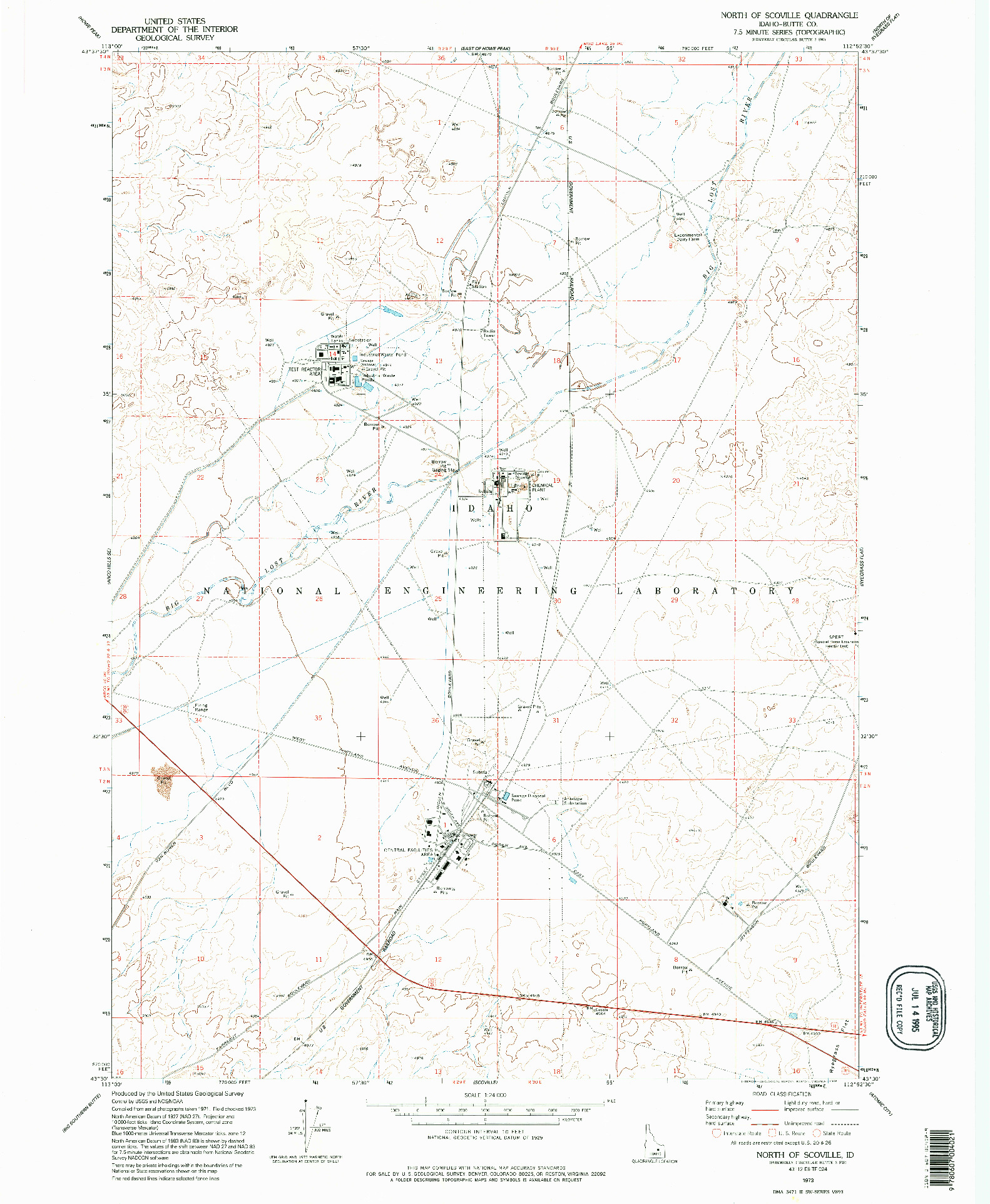 USGS 1:24000-SCALE QUADRANGLE FOR NORTH OF SCOVILLE, ID 1973