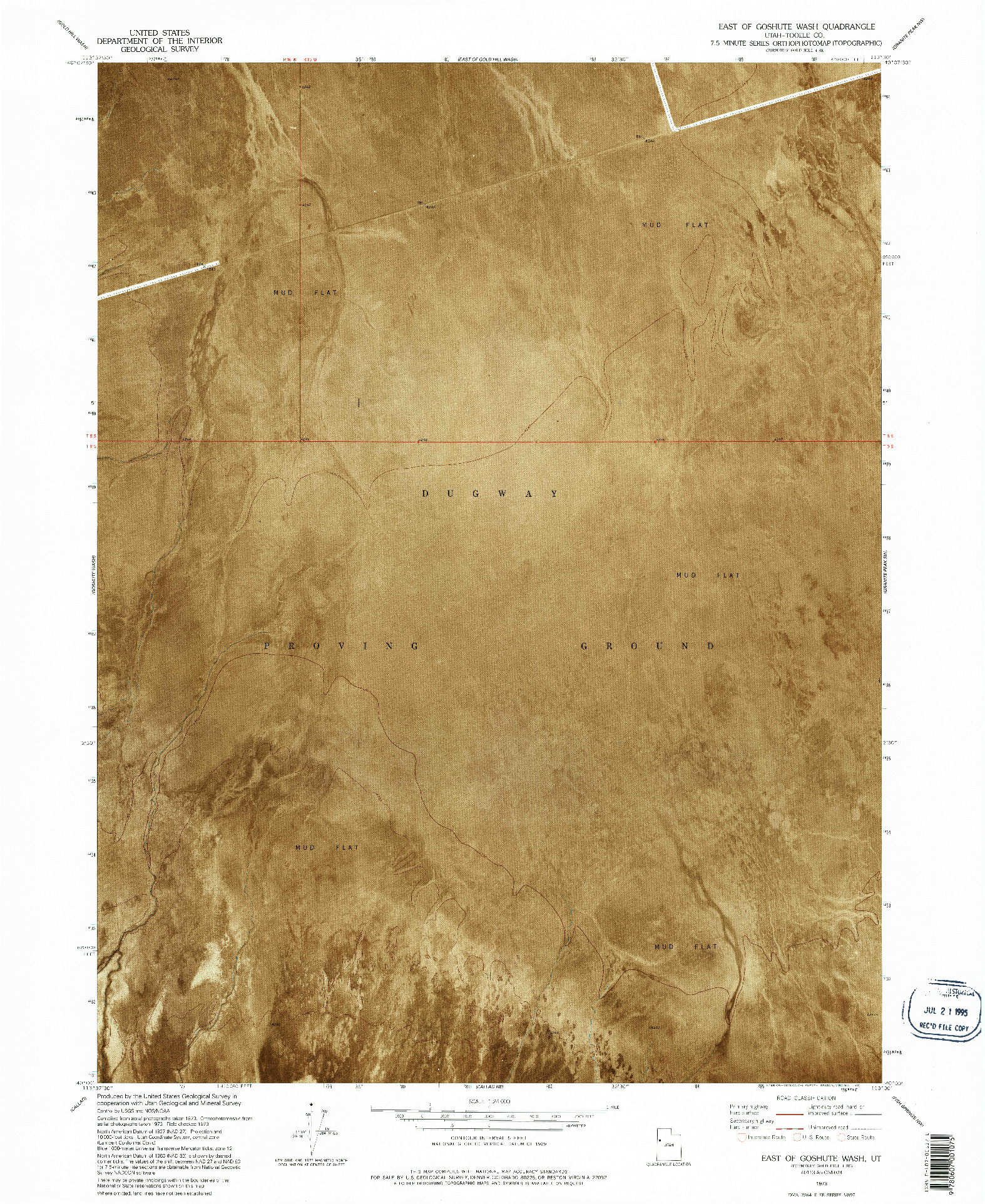 USGS 1:24000-SCALE QUADRANGLE FOR EAST OF GOSHUTE WASH, UT 1973