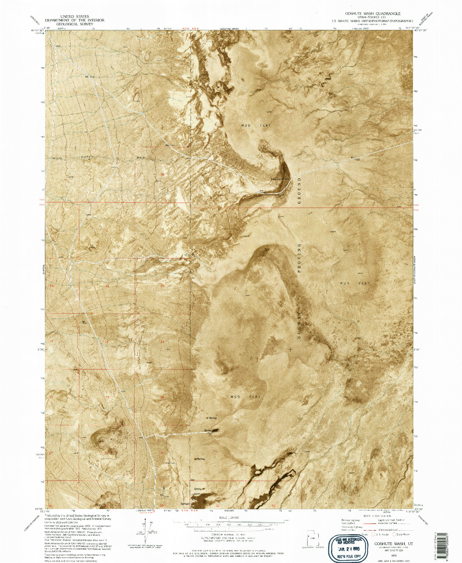 USGS 1:24000-SCALE QUADRANGLE FOR GOSHUTE WASH, UT 1973