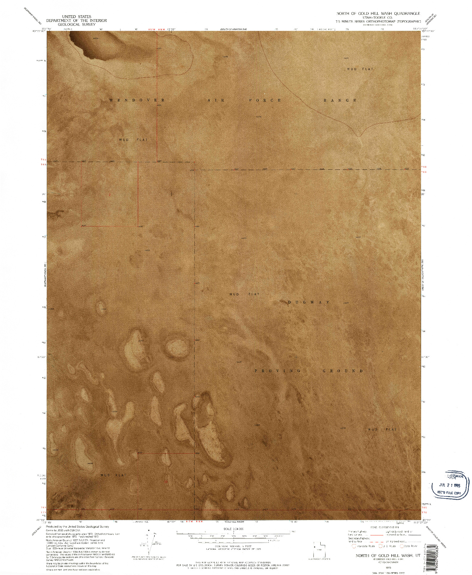 USGS 1:24000-SCALE QUADRANGLE FOR NORTH OF GOLD HILL WASH, UT 1973