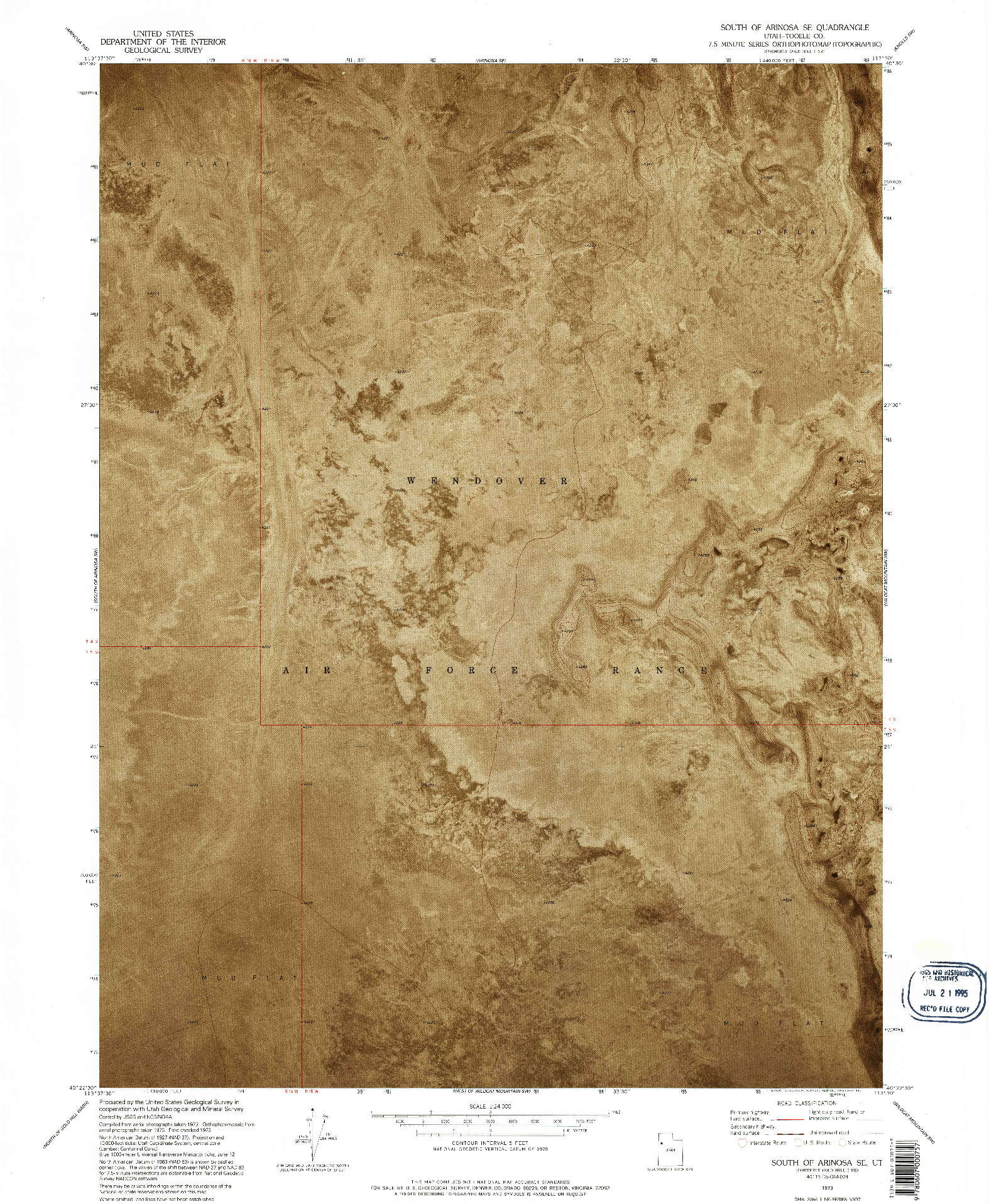 USGS 1:24000-SCALE QUADRANGLE FOR SOUTH OF ARINOSA SE, UT 1973