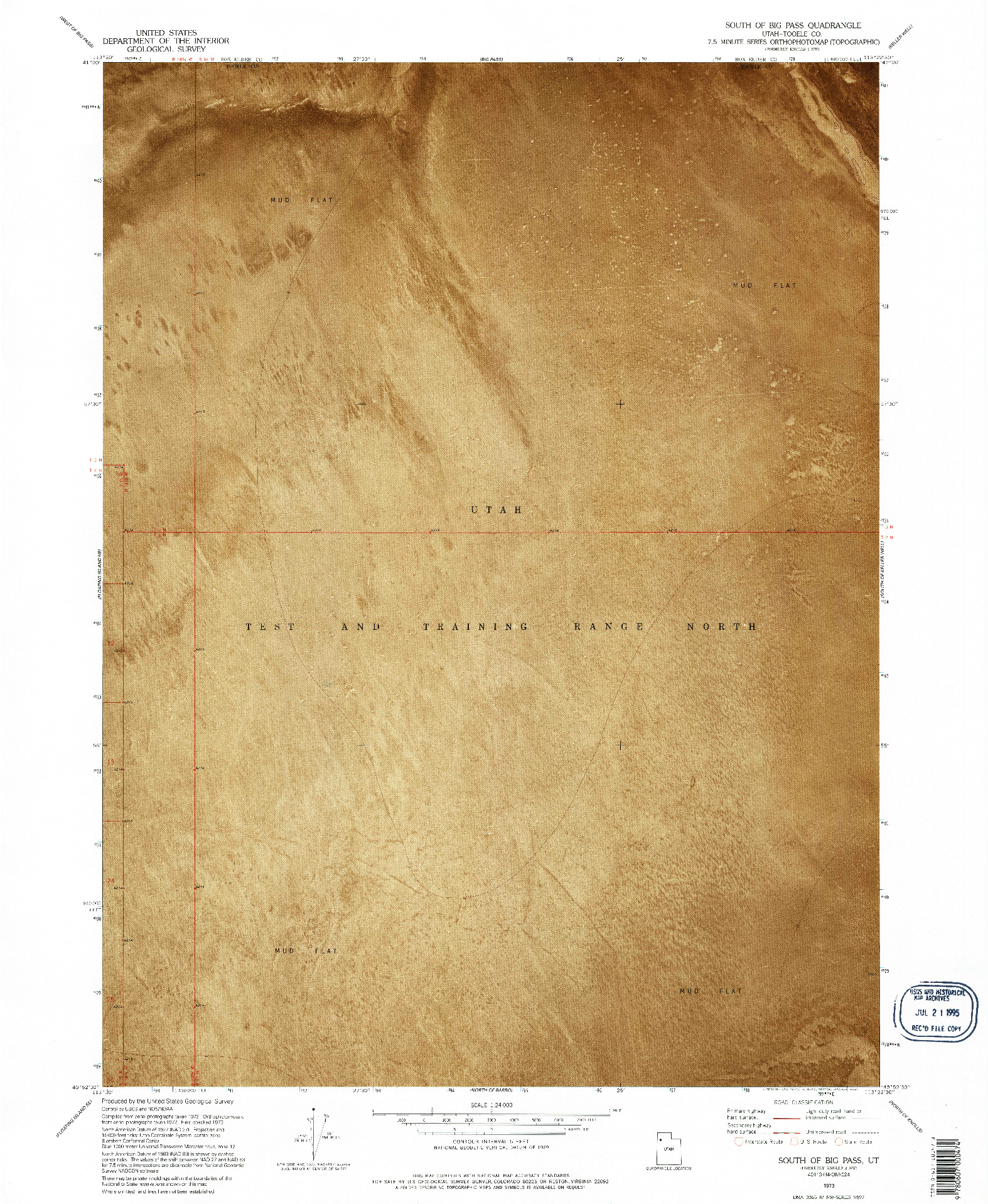 USGS 1:24000-SCALE QUADRANGLE FOR SOUTH OF BIG PASS, UT 1973