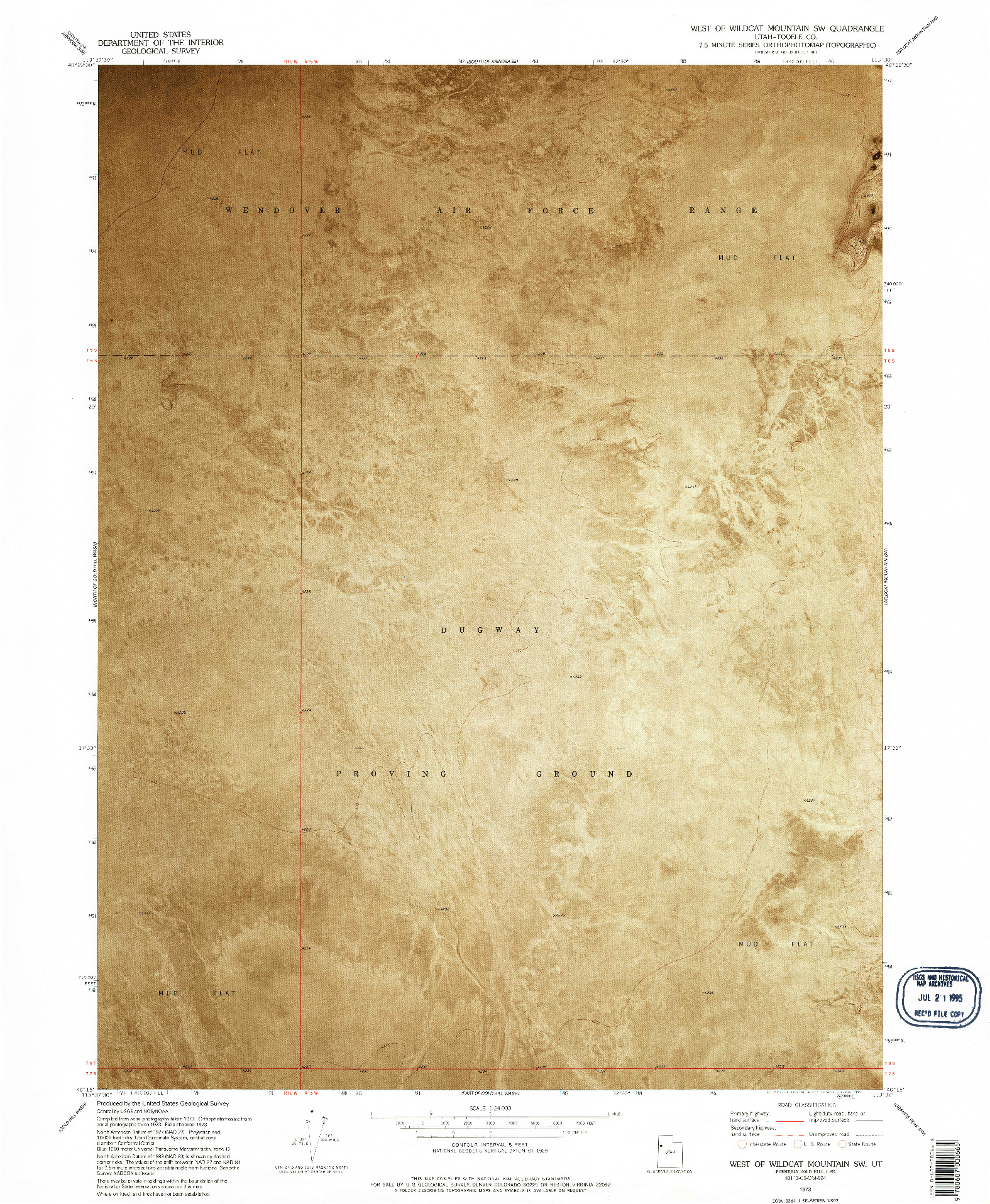 USGS 1:24000-SCALE QUADRANGLE FOR WEST OF WILDCAT MOUNTAIN SW, UT 1973