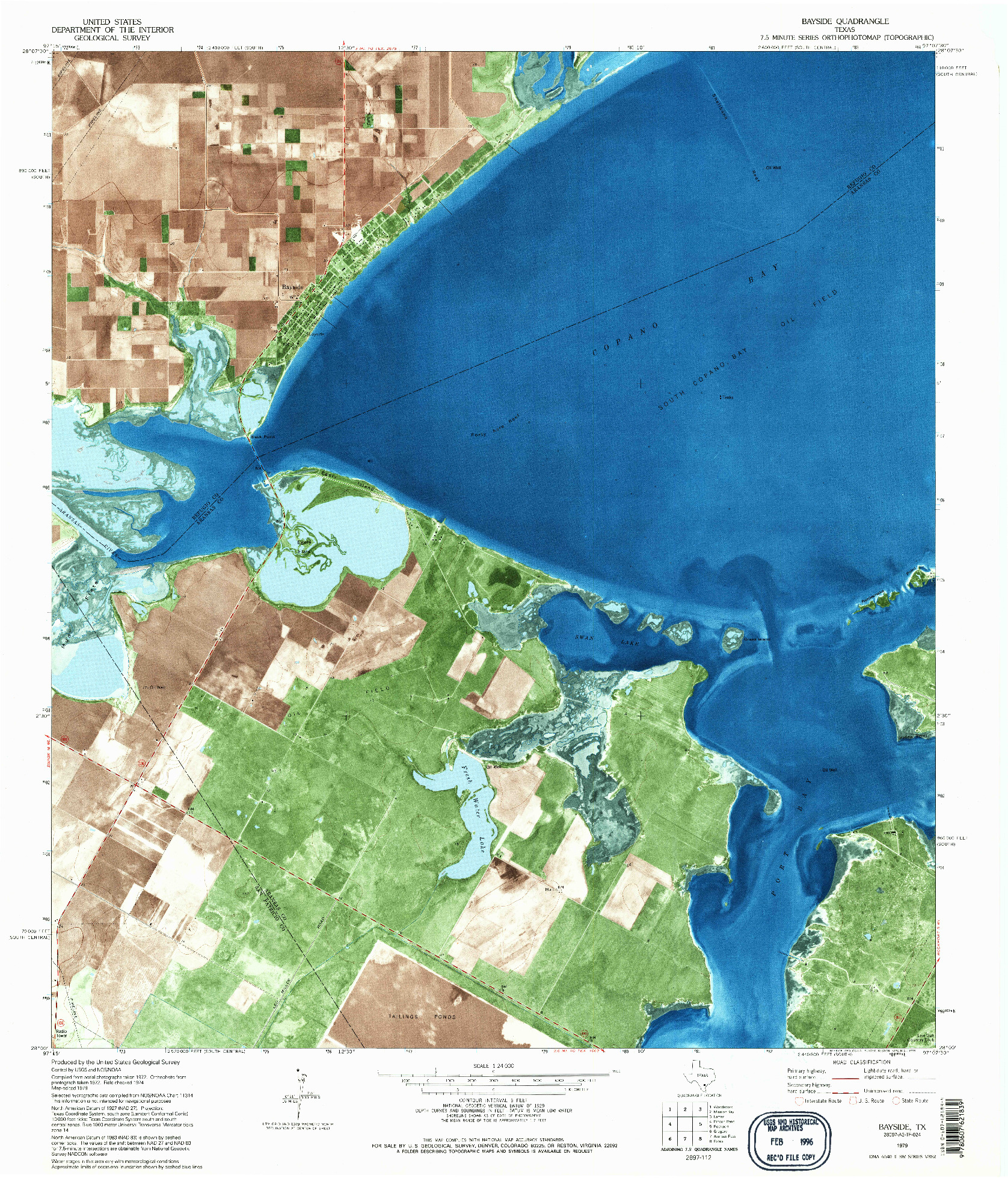 USGS 1:24000-SCALE QUADRANGLE FOR BAYSIDE, TX 1979