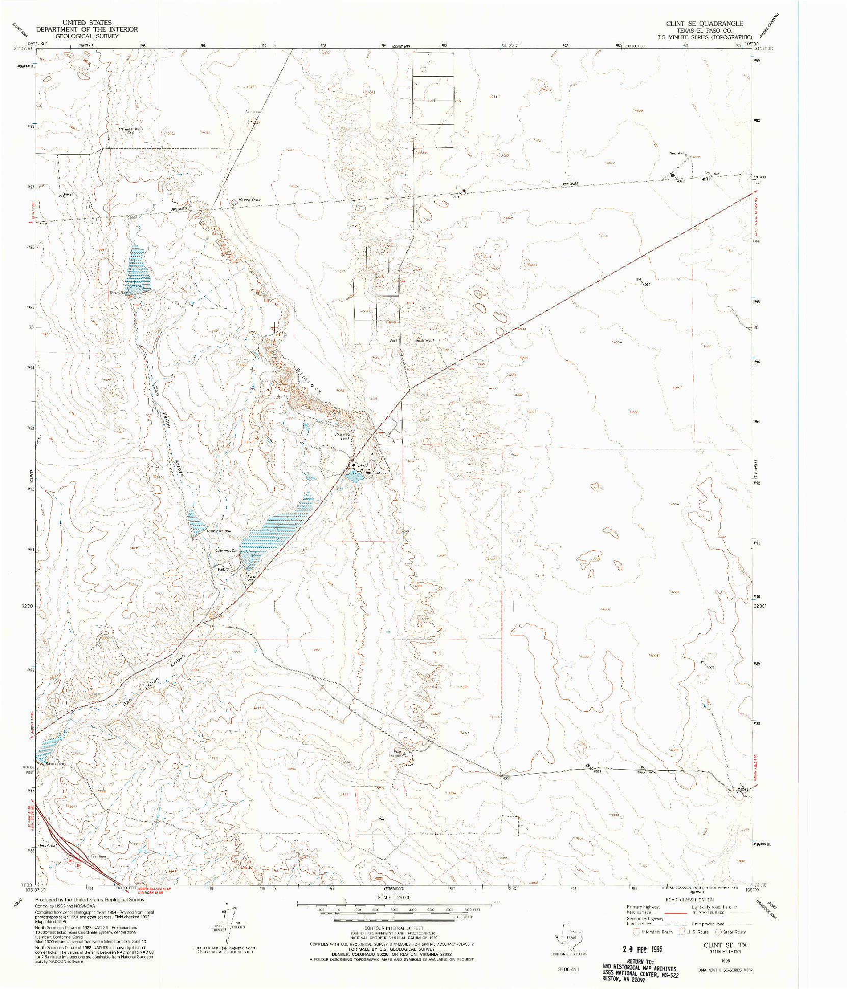 USGS 1:24000-SCALE QUADRANGLE FOR CLINT SE, TX 1995
