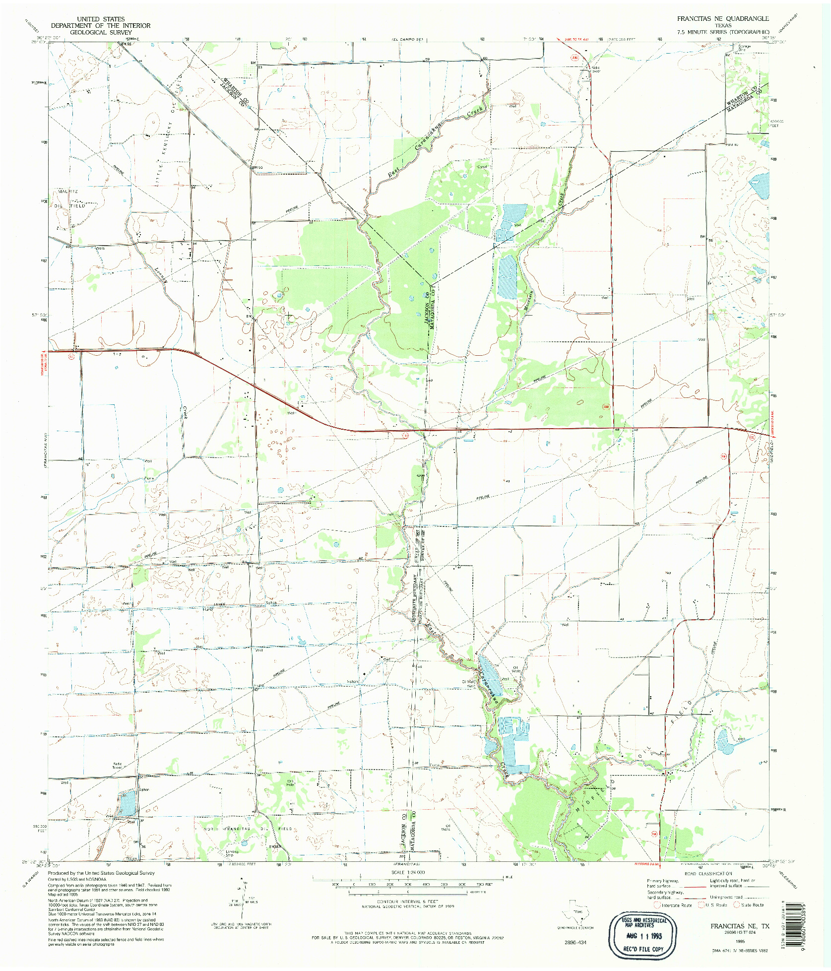 USGS 1:24000-SCALE QUADRANGLE FOR FRANCITAS NE, TX 1995