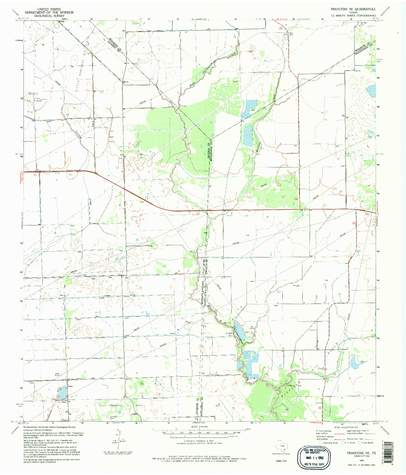 USGS 1:24000-SCALE QUADRANGLE FOR FRANCITAS NE, TX 1995