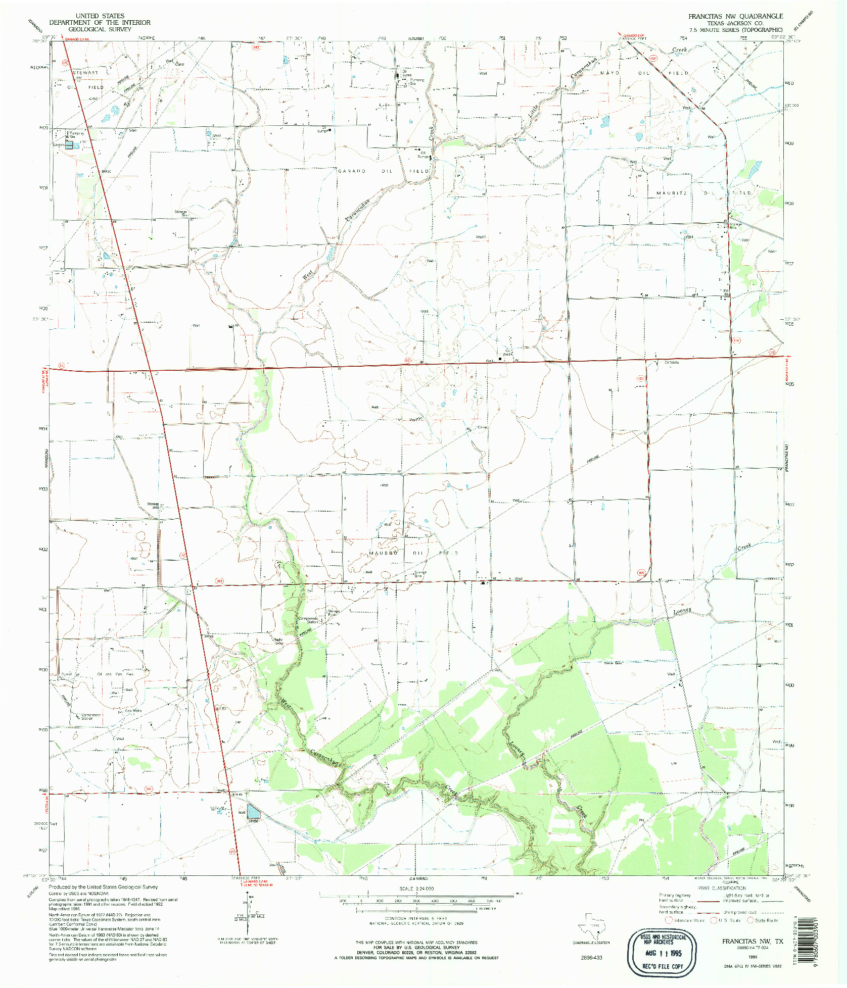 USGS 1:24000-SCALE QUADRANGLE FOR FRANCITAS NW, TX 1995