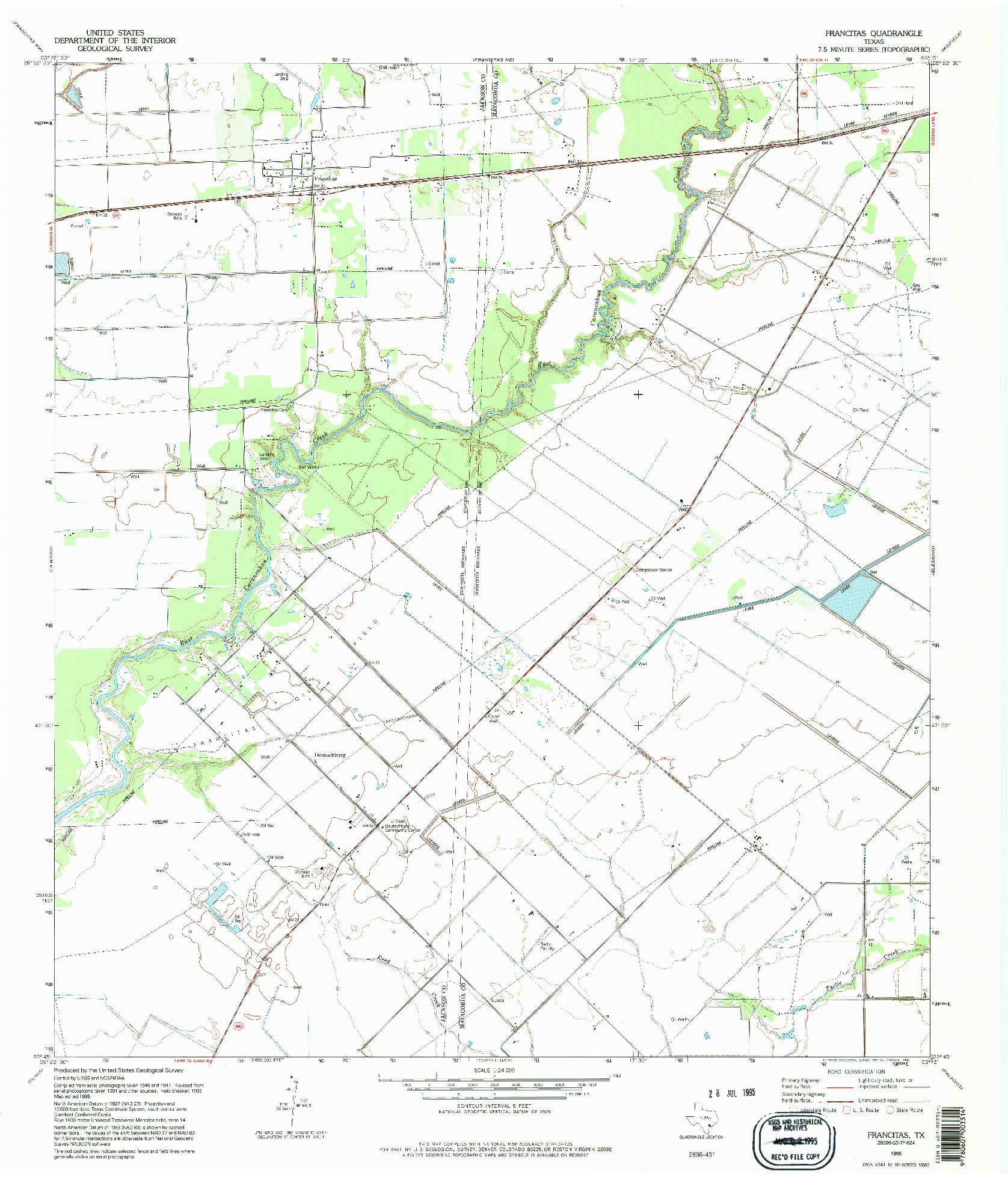 USGS 1:24000-SCALE QUADRANGLE FOR FRANCITAS, TX 1995